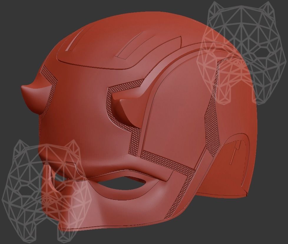 DareDevil 3d printable helmet 3D print model_2