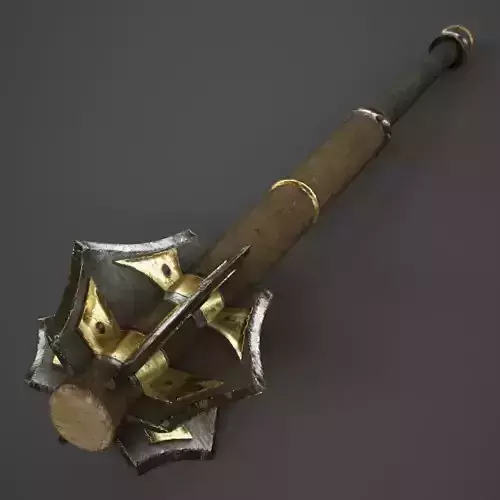 Wood Mace Low-poly 3D model