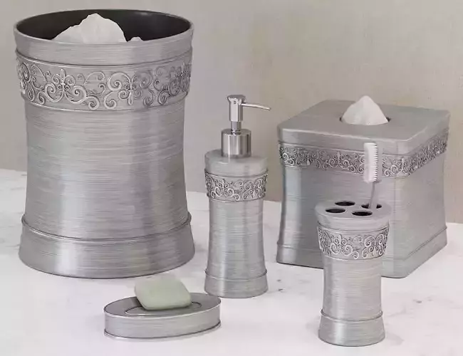 Murano Brushed Silver Bath Accessories