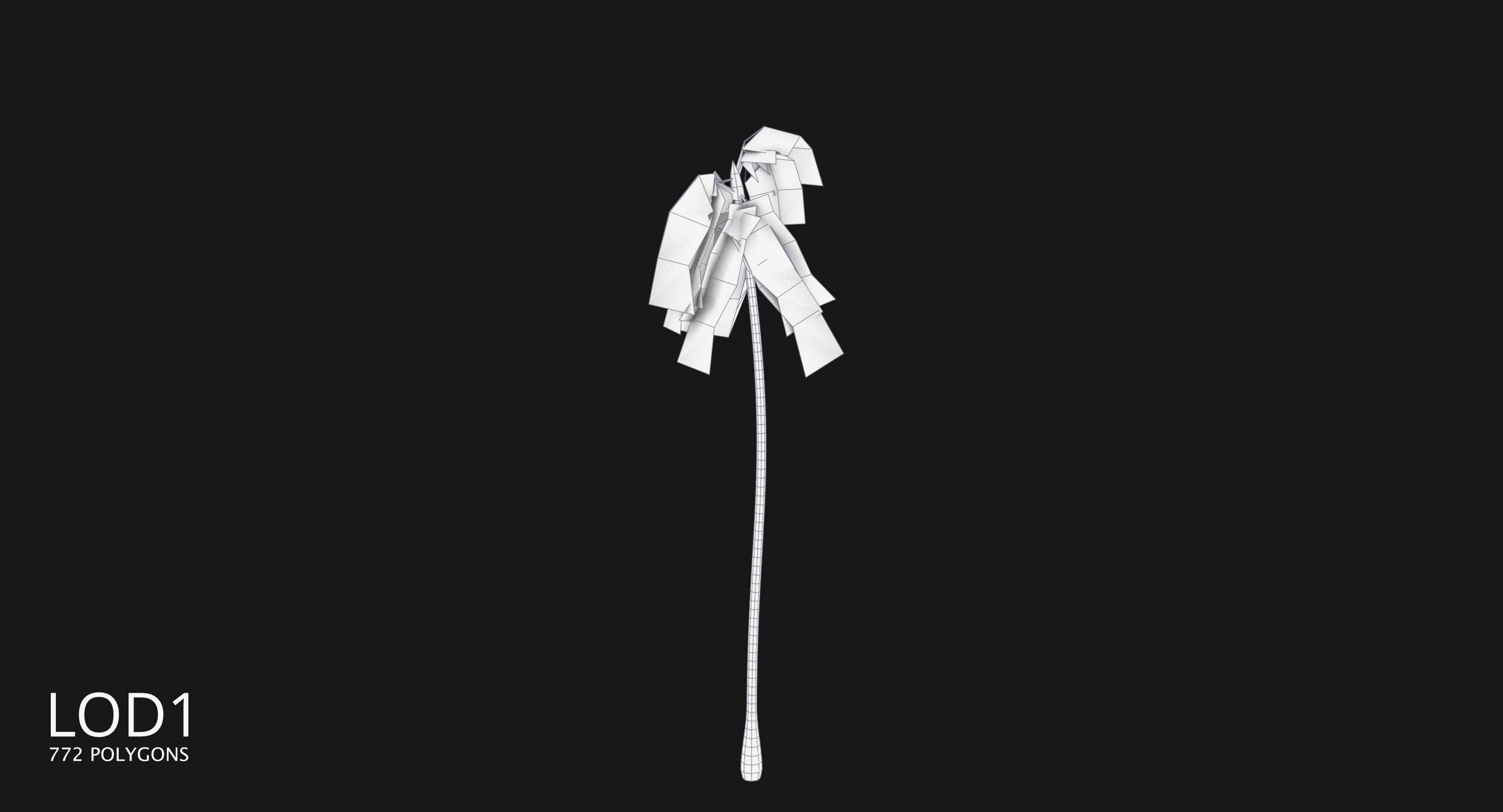 Coconut Palm Tree 3698-4 Low-poly 3D model_10