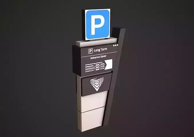 Parking Stand Low Poly