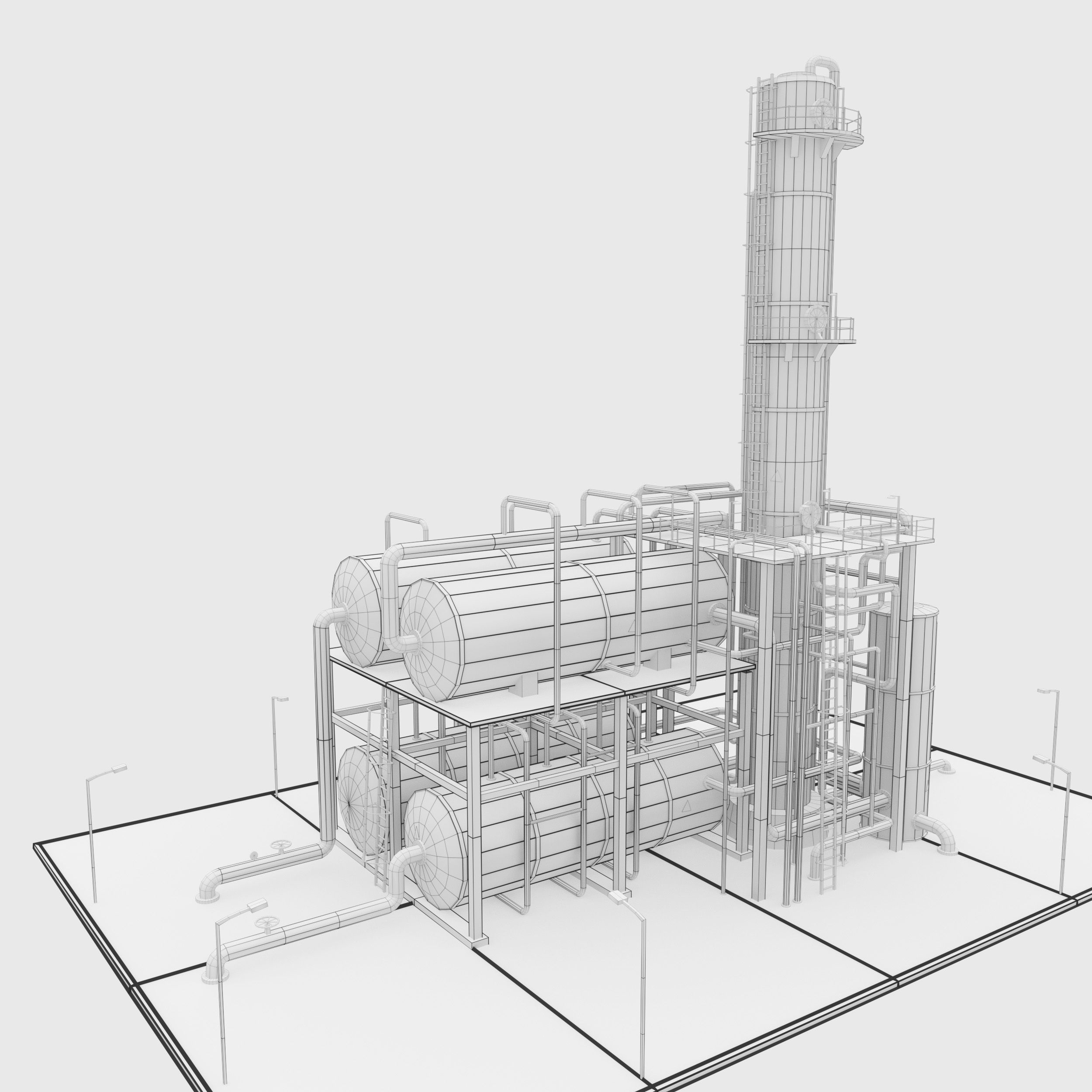 3D model Oil Refinery Module VR / AR / low-poly | CGTrader