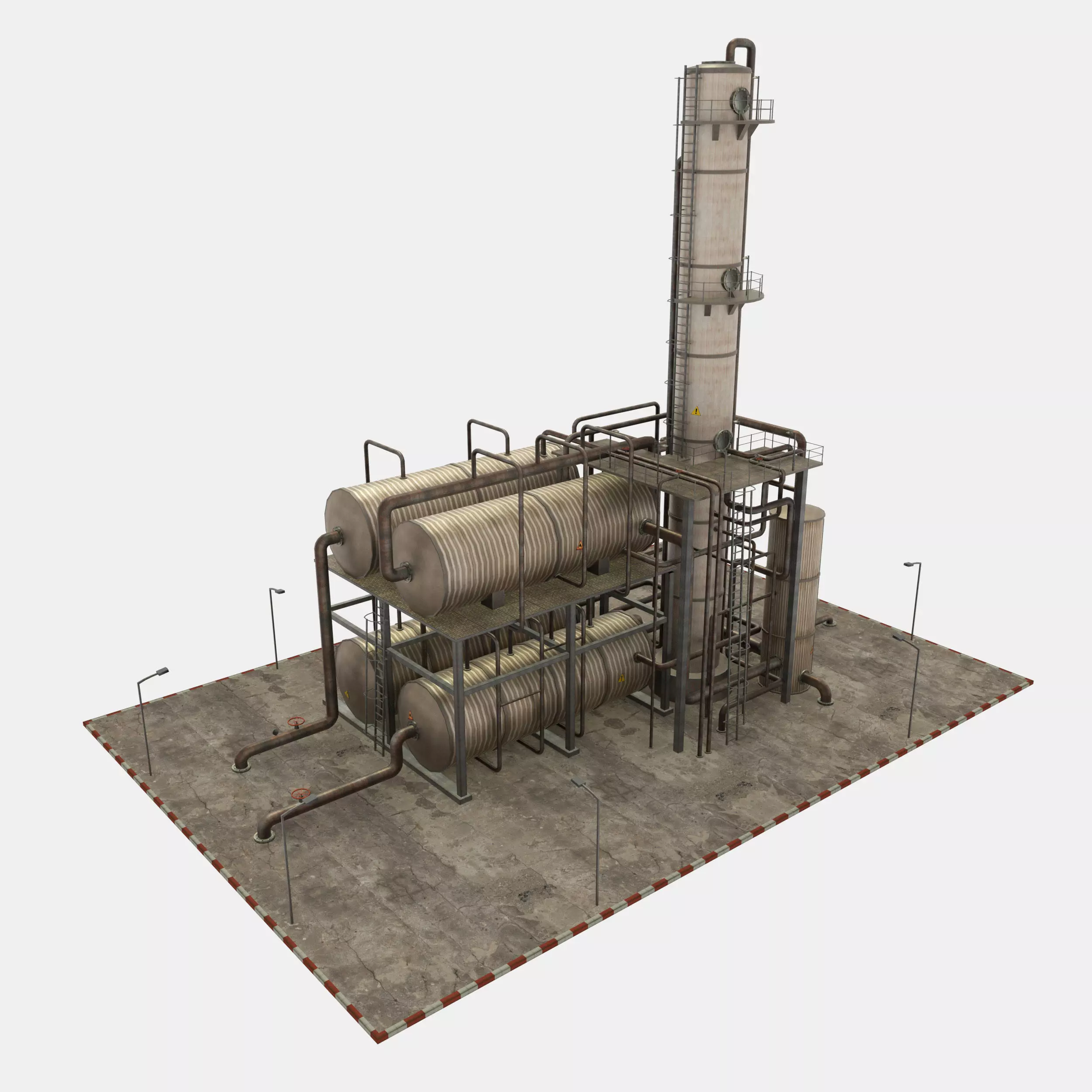 Oil Refinery Module Low-poly 3D model