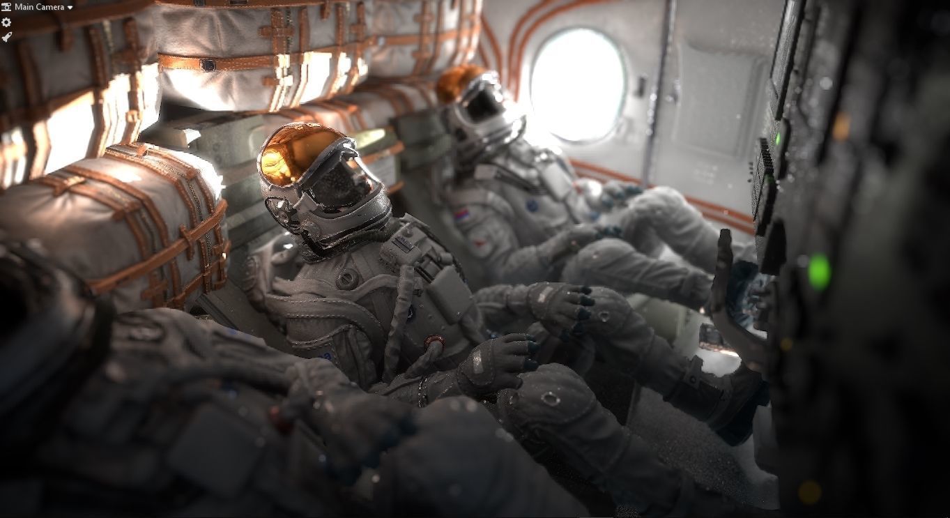 Astronaut in spacesuit Low-poly 3D model_8