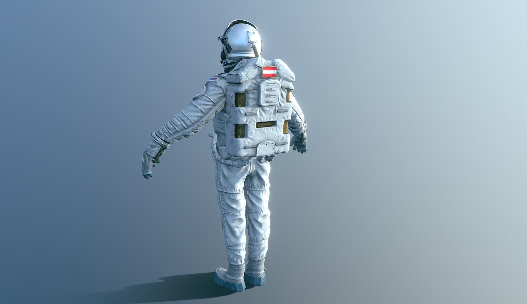 Astronaut in spacesuit Low-poly 3D model_5