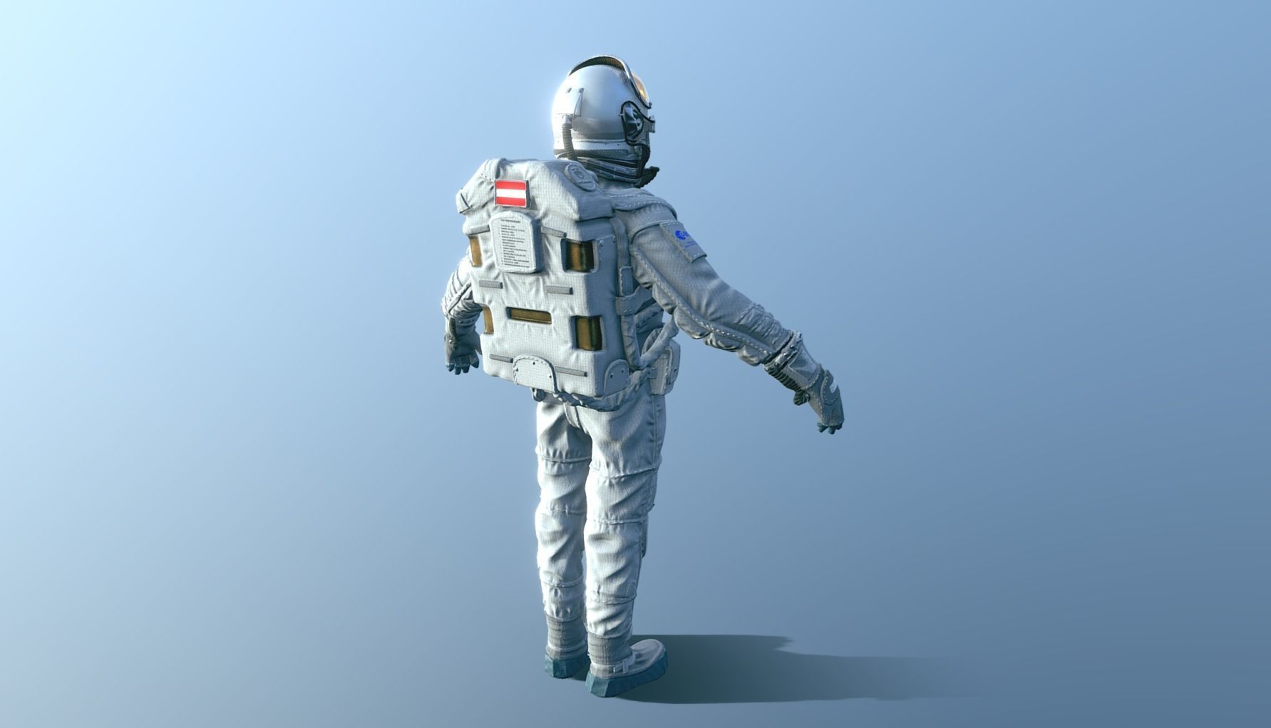 Astronaut in spacesuit Low-poly 3D model_4