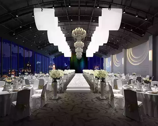 Wedding Banquet Room 3D model
