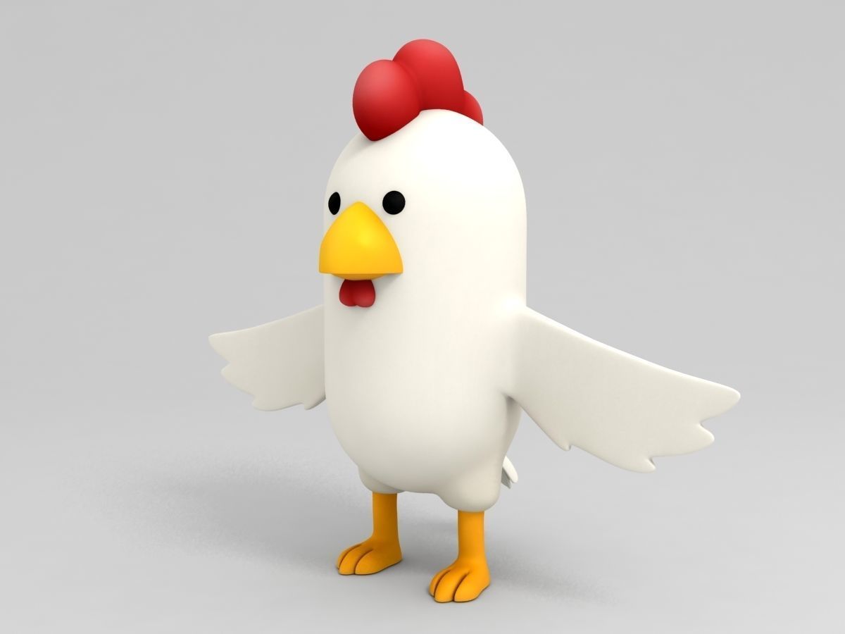 Rigged Chicken Character 3D model_2