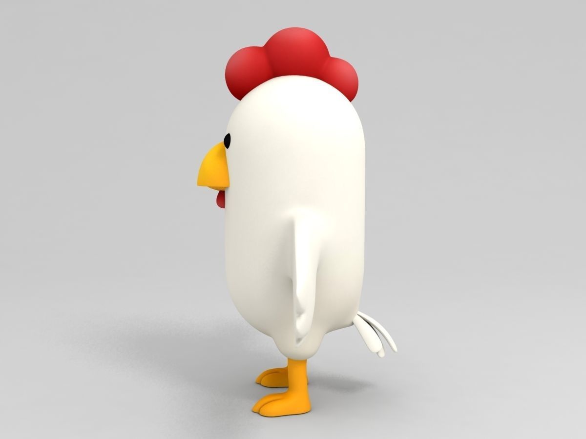 Rigged Chicken Character 3D model_3