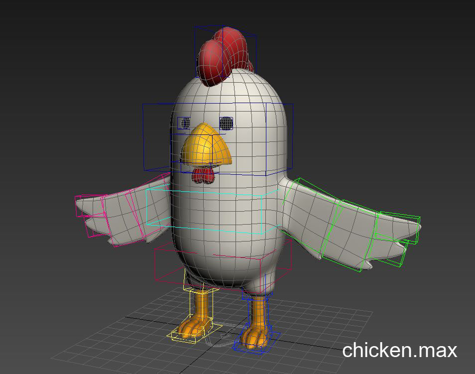 Rigged Chicken Character 3D model_15
