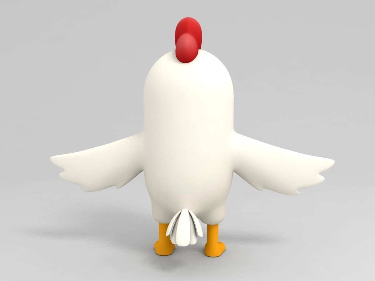 Rigged Chicken Character 3D model_4