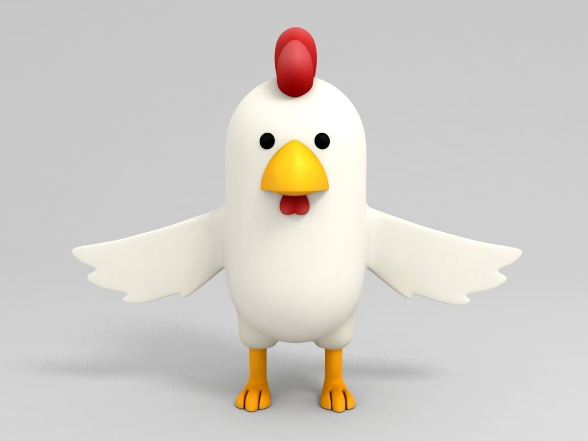 Rigged Chicken Character 3D model_1