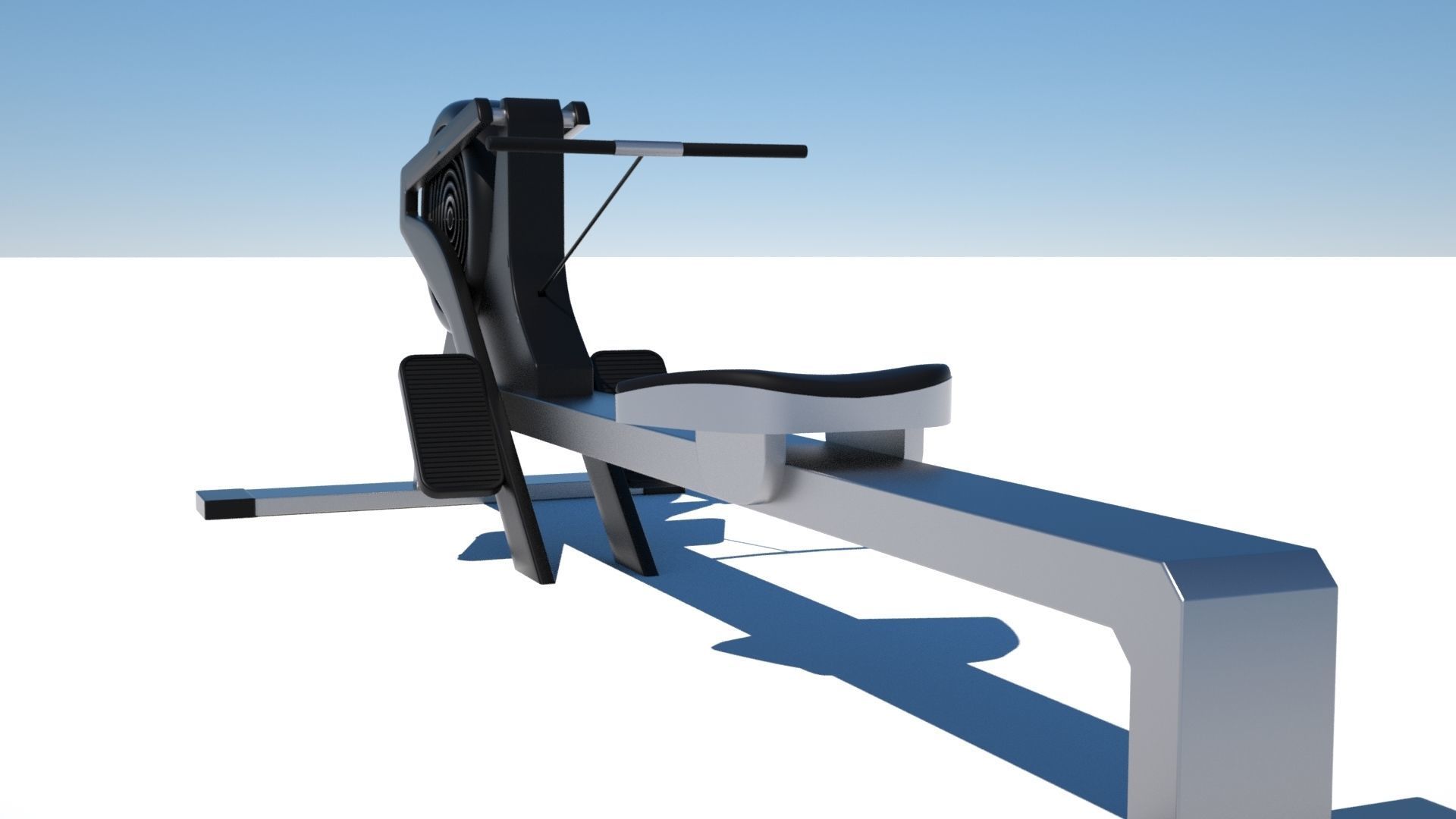 Gym Rowing Machine - Octane and Mental Ray 3D model_1