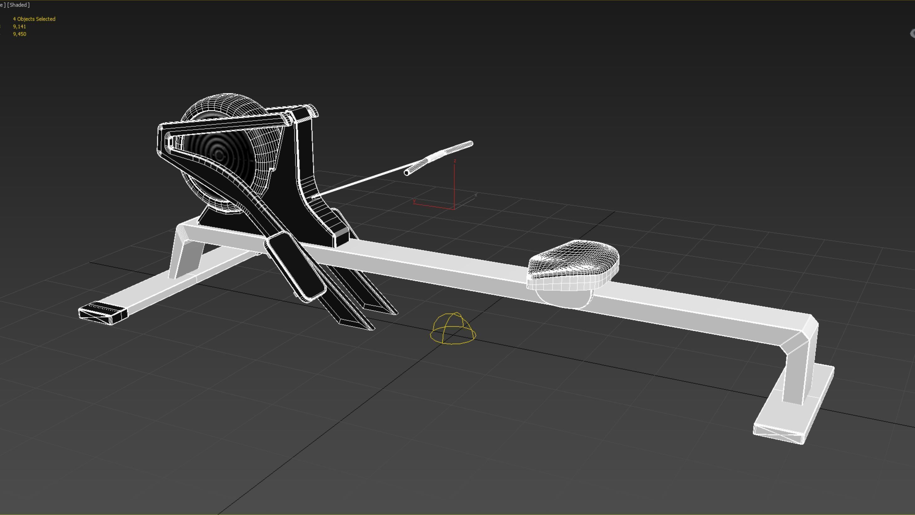 Gym Rowing Machine - Octane and Mental Ray 3D model_3