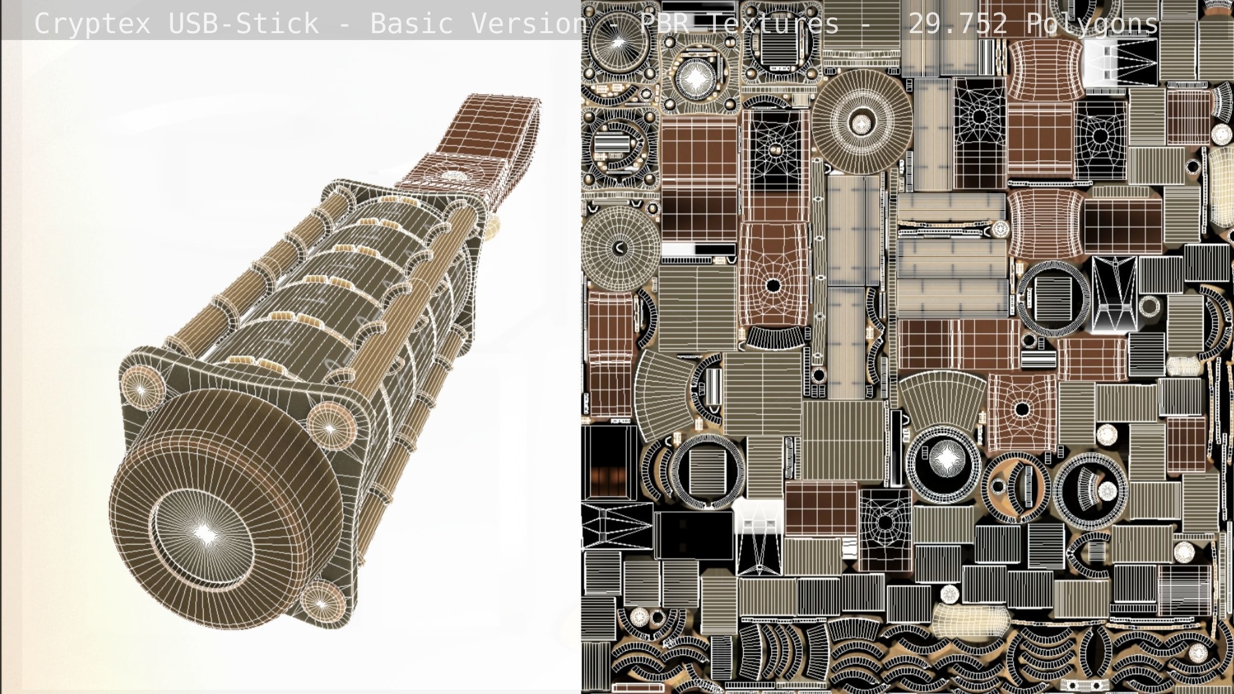 Cryptex USB-Stick PBR Basic Version Low-poly 3D model_62