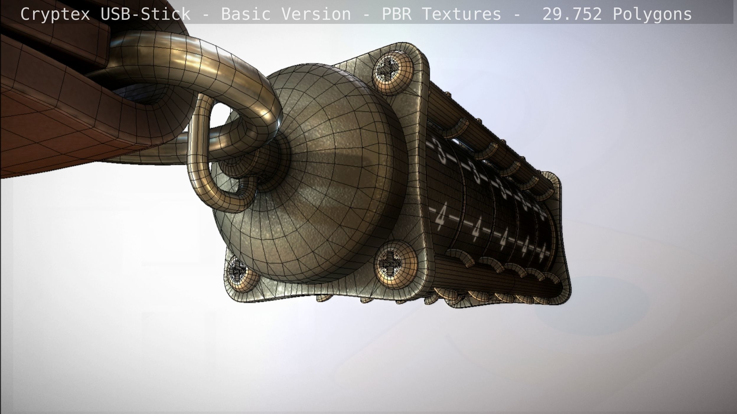 Cryptex USB-Stick PBR Basic Version Low-poly 3D model_58