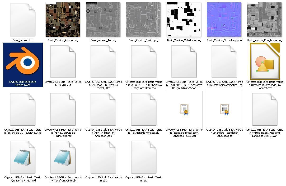 Cryptex USB-Stick PBR Basic Version Low-poly 3D model_28