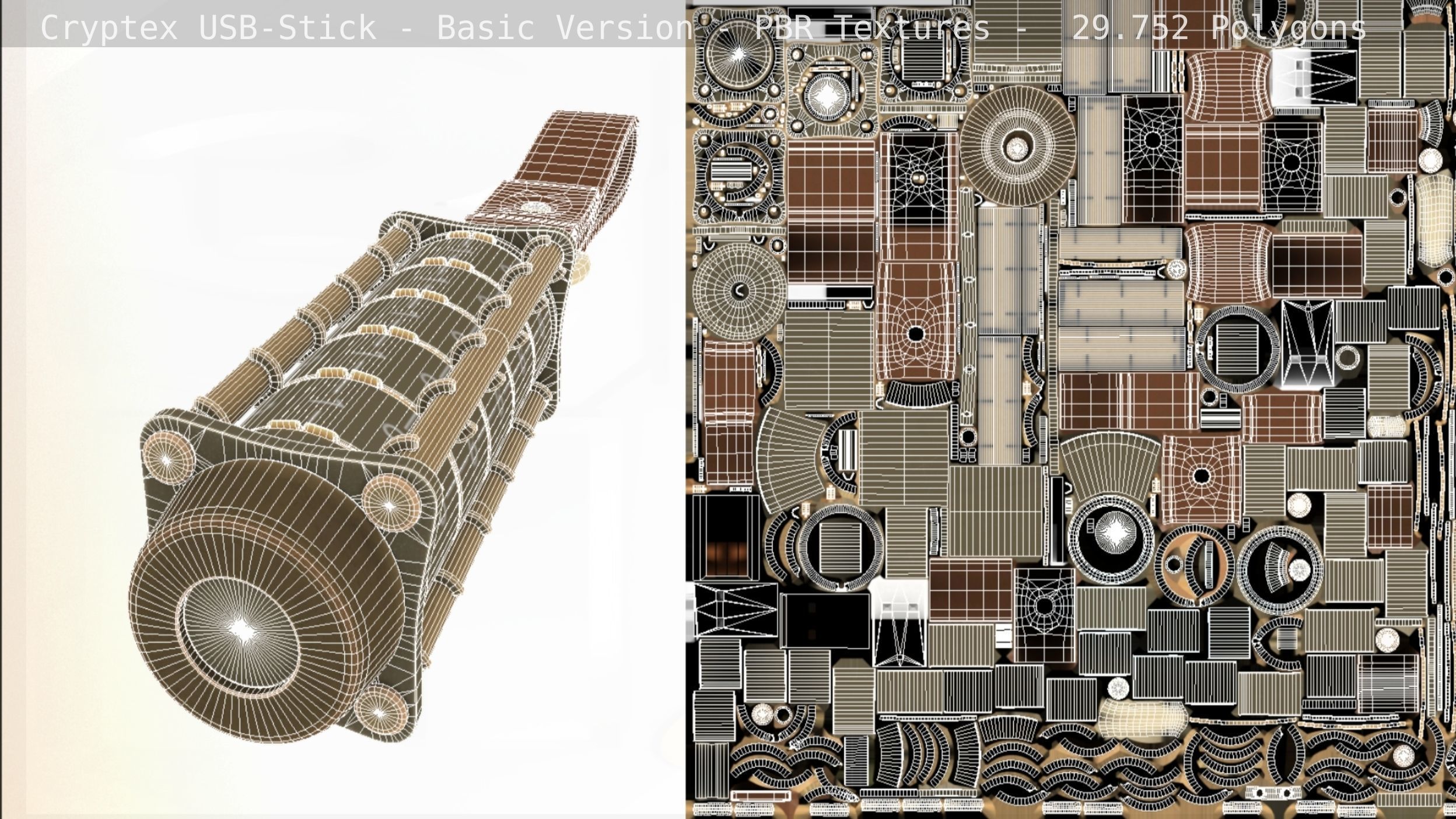 Cryptex USB-Stick PBR Basic Version Low-poly 3D model_61