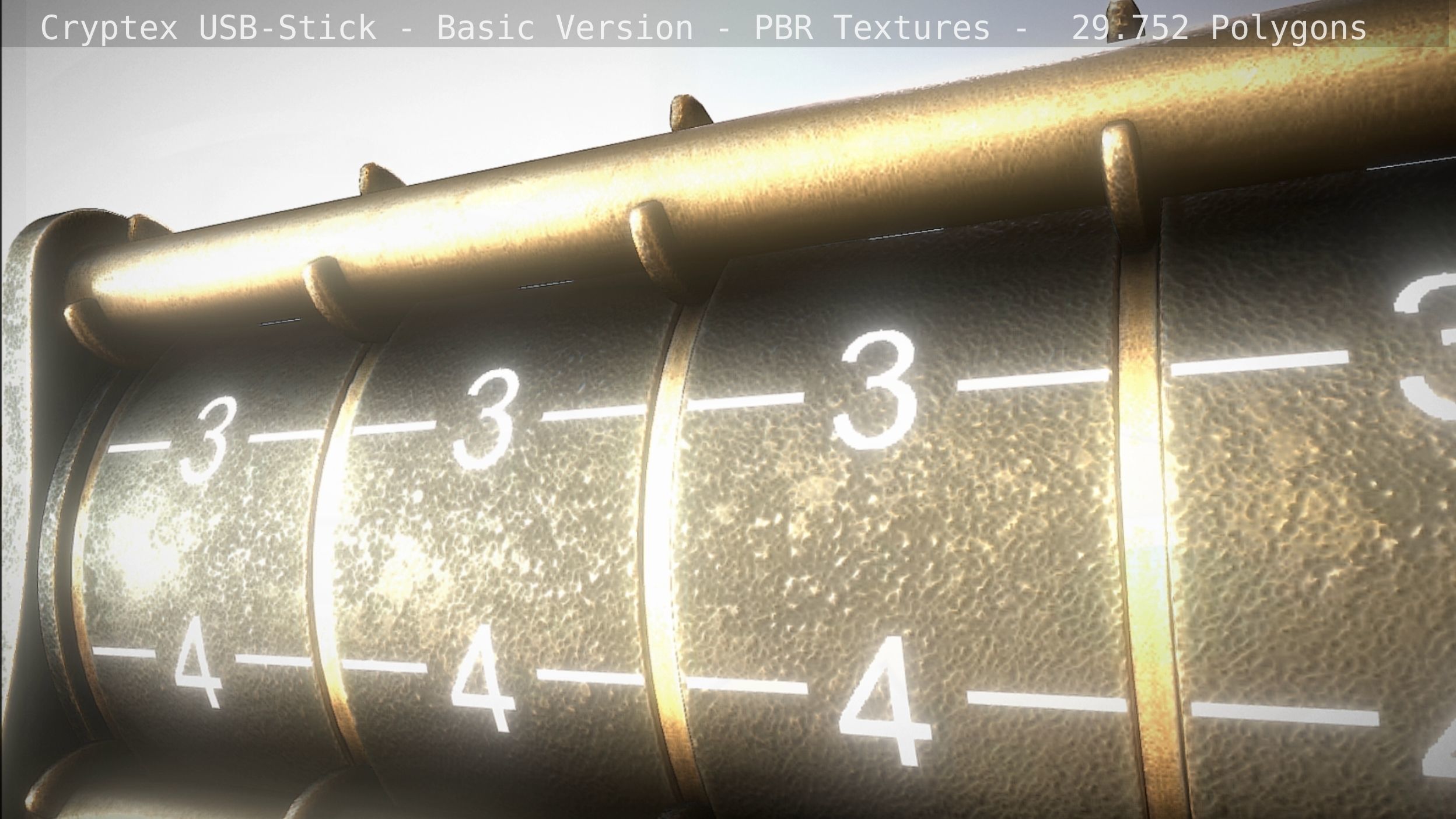 Cryptex USB-Stick PBR Basic Version Low-poly 3D model_27