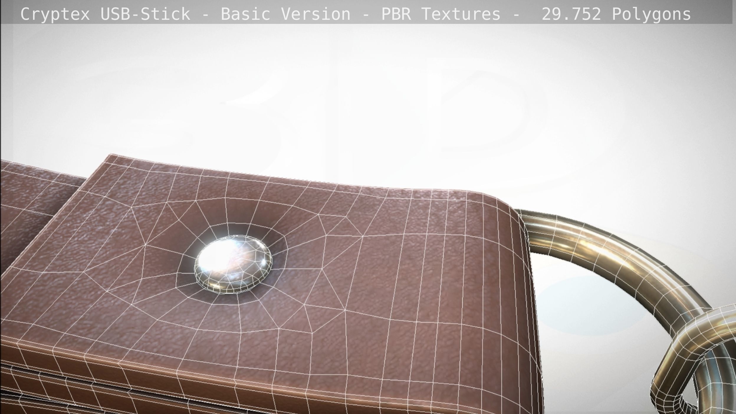 Cryptex USB-Stick PBR Basic Version Low-poly 3D model_47