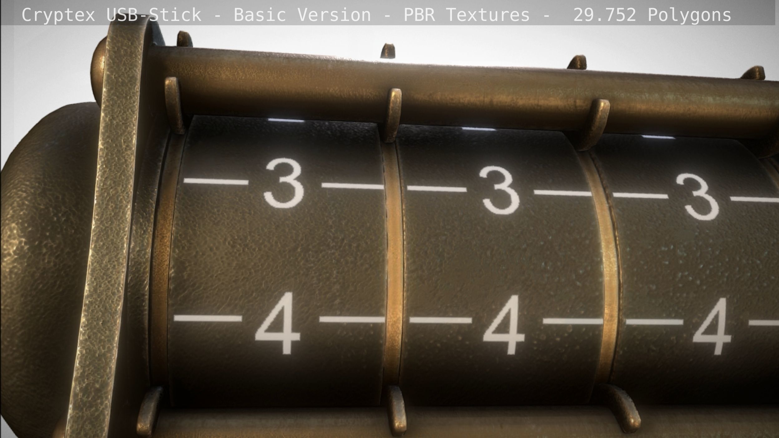 Cryptex USB-Stick PBR Basic Version Low-poly 3D model_55