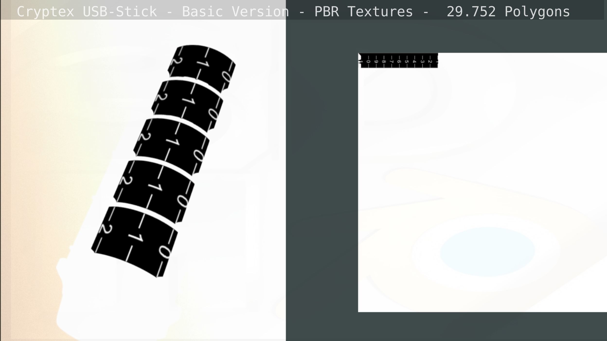 Cryptex USB-Stick PBR Basic Version Low-poly 3D model_18
