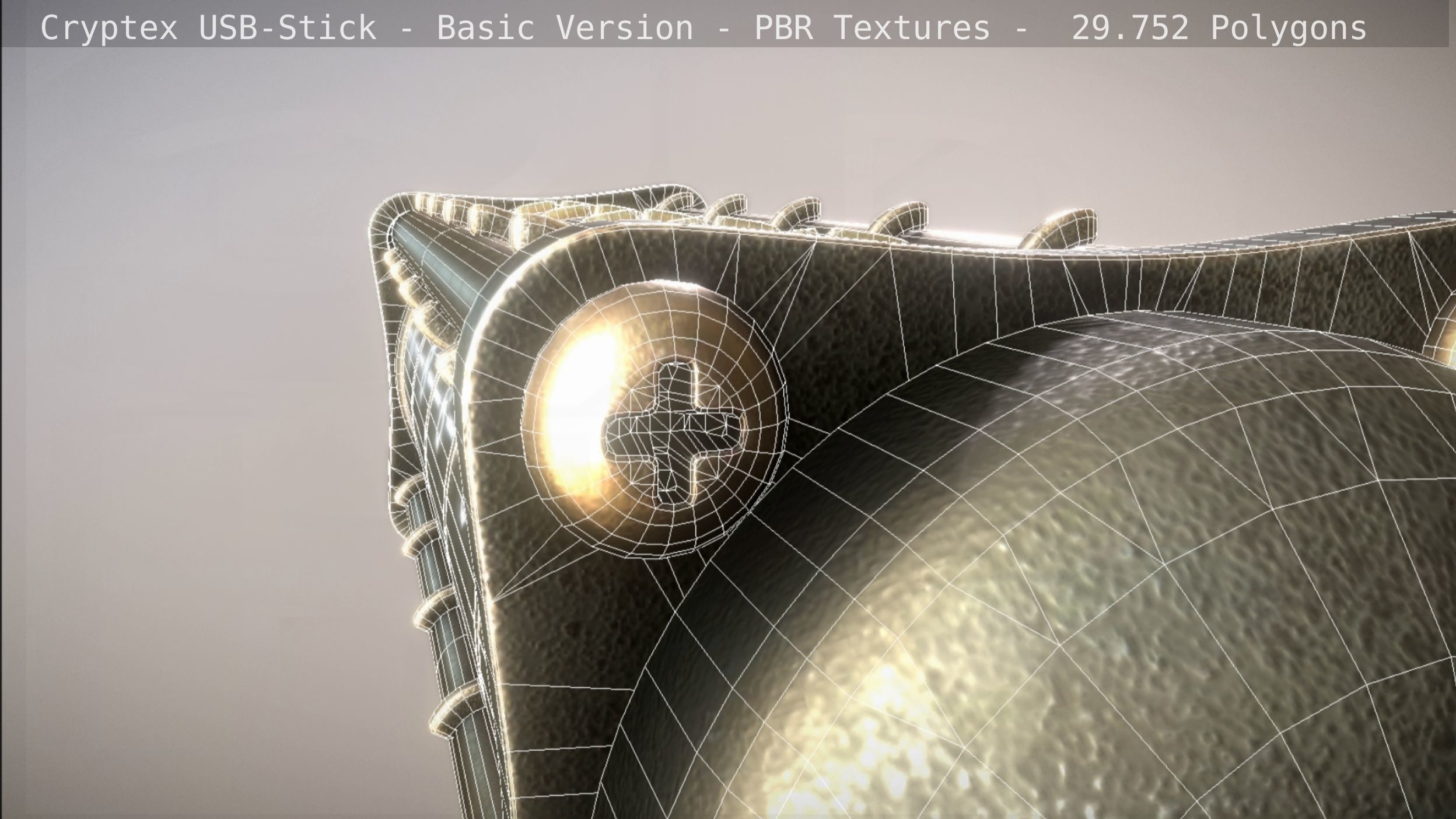 Cryptex USB-Stick PBR Basic Version Low-poly 3D model_43