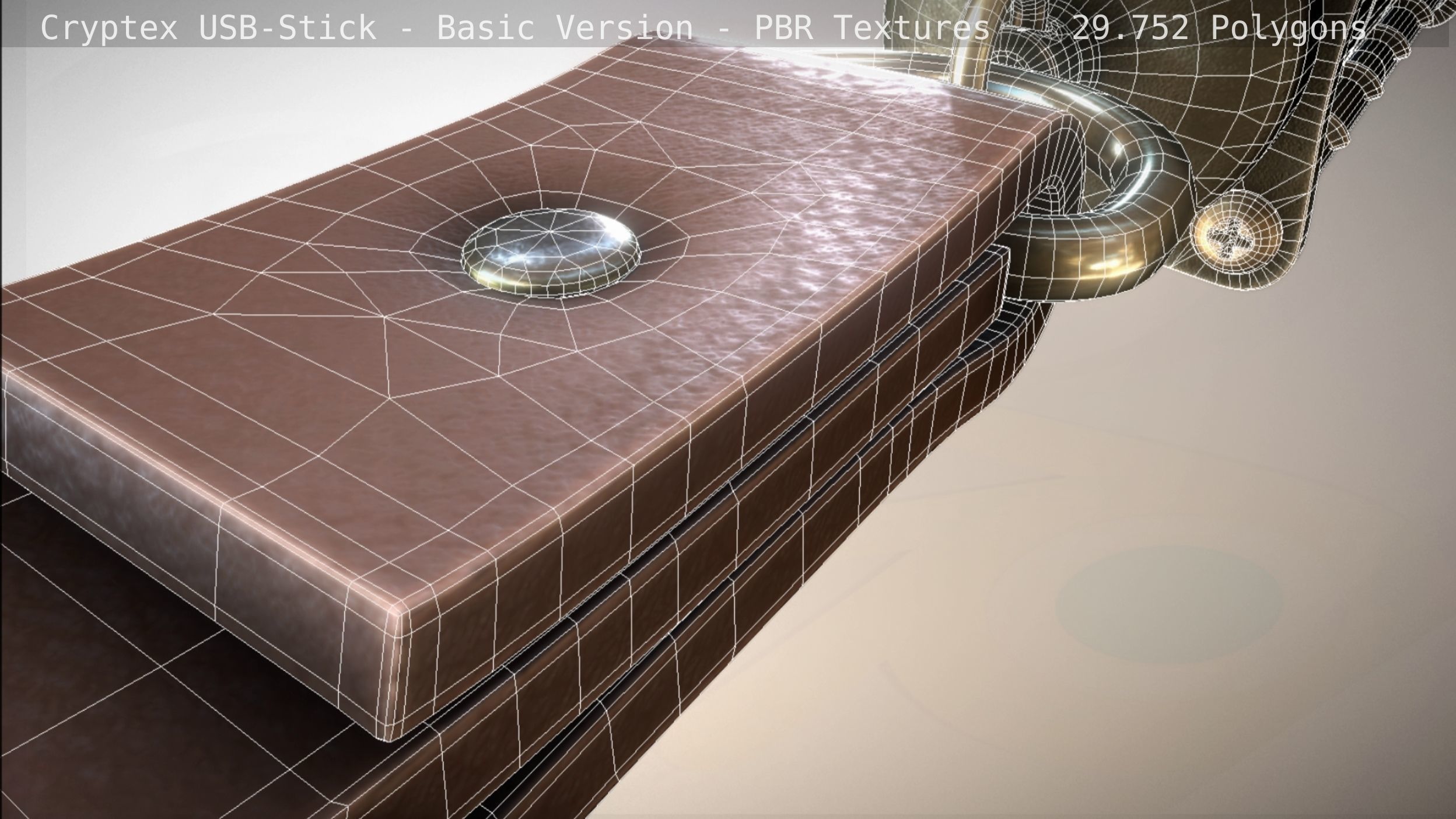 Cryptex USB-Stick PBR Basic Version Low-poly 3D model_48
