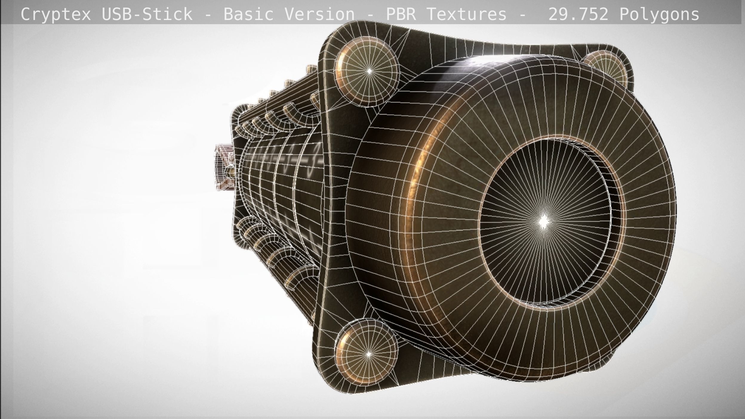 Cryptex USB-Stick PBR Basic Version Low-poly 3D model_40