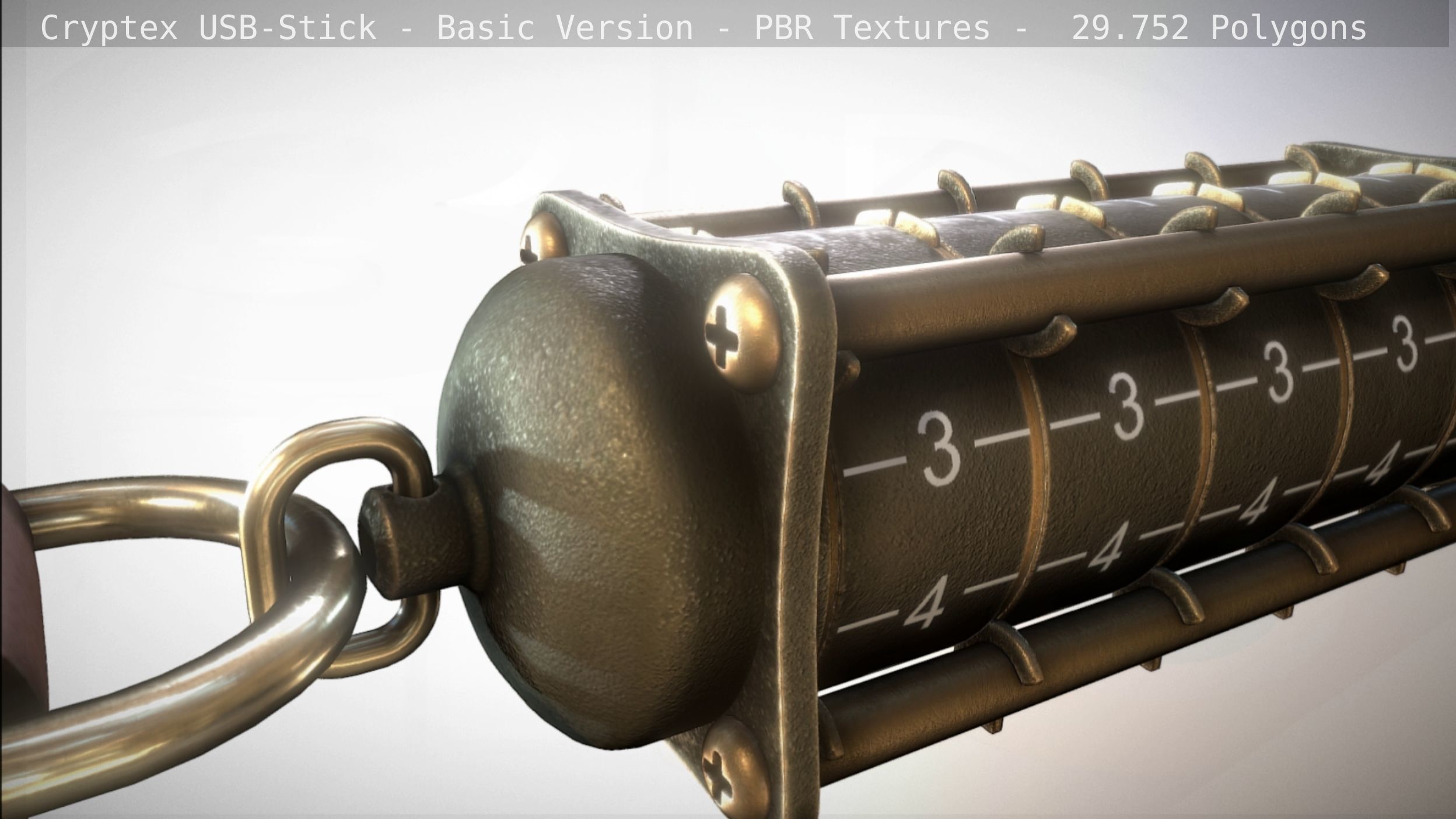 Cryptex USB-Stick PBR Basic Version Low-poly 3D model_38