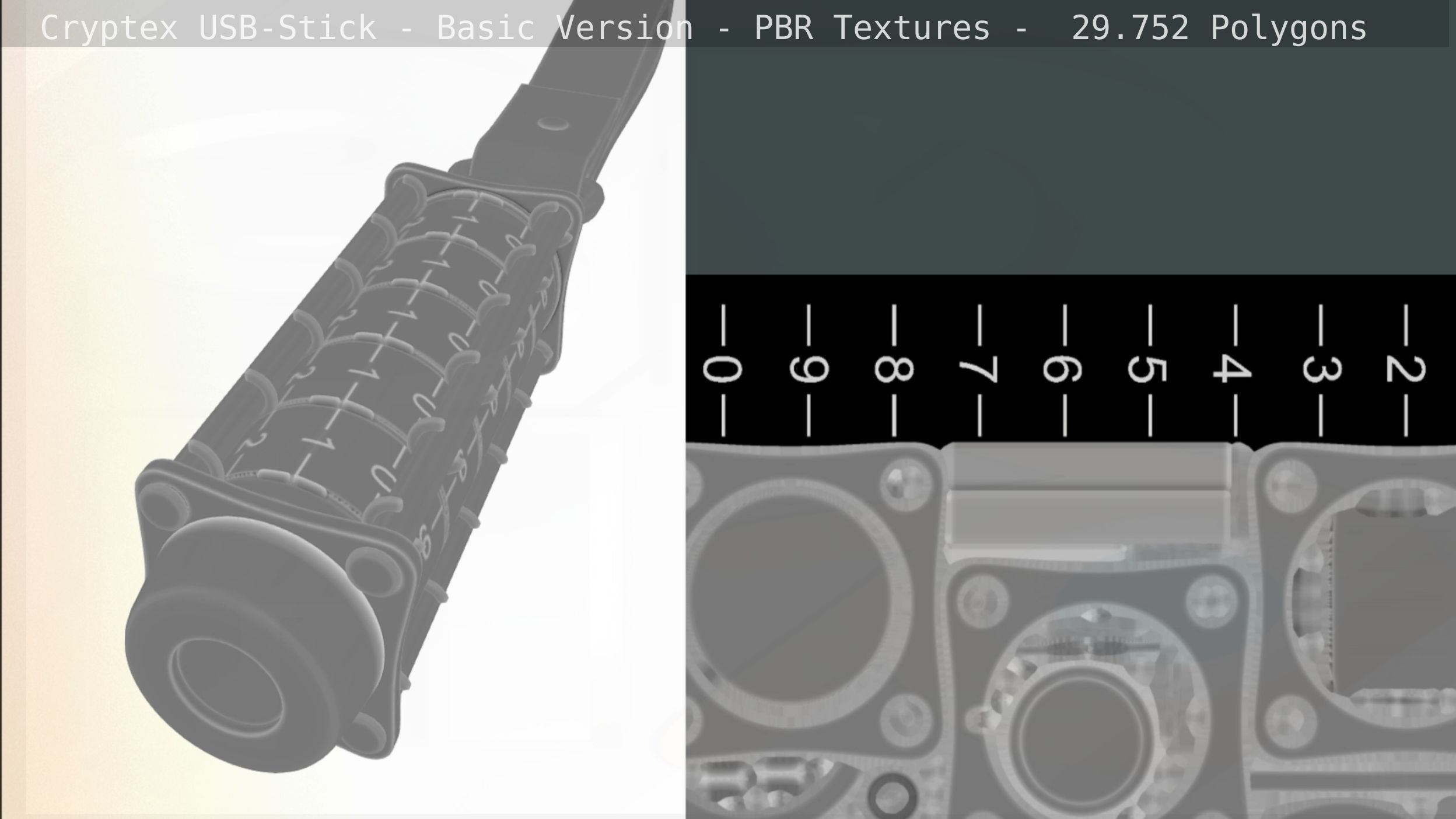 Cryptex USB-Stick PBR Basic Version Low-poly 3D model_13