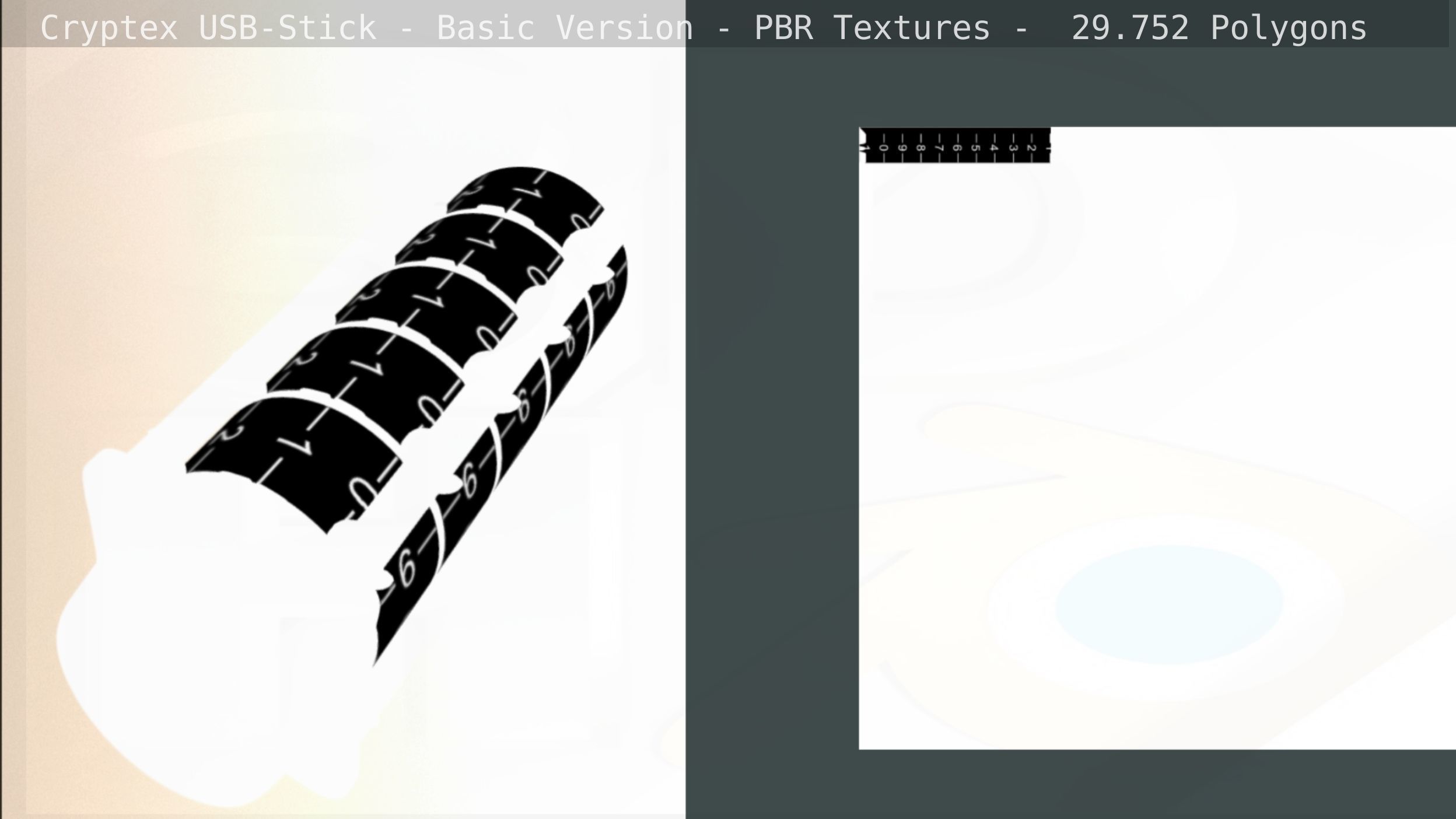 Cryptex USB-Stick PBR Basic Version Low-poly 3D model_64