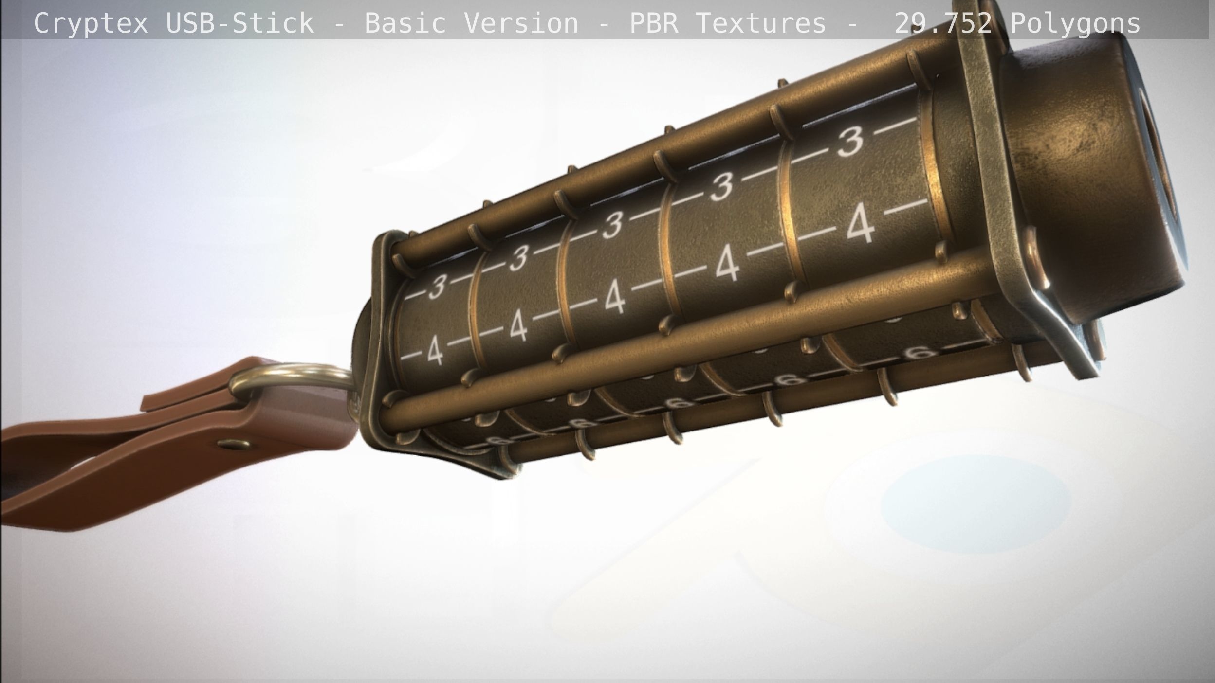 Cryptex USB-Stick PBR Basic Version Low-poly 3D model_11