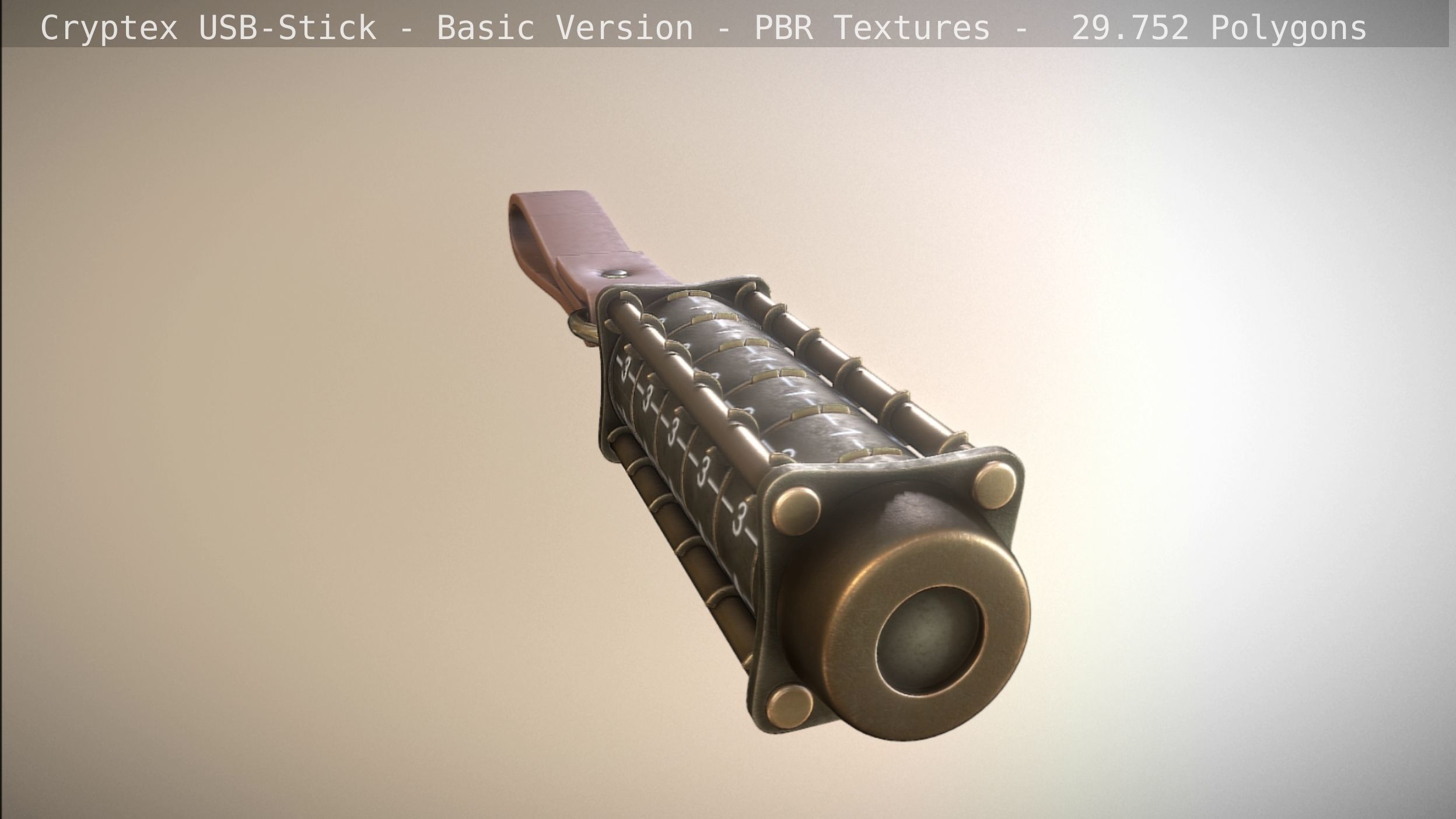 Cryptex USB-Stick PBR Basic Version Low-poly 3D model_10