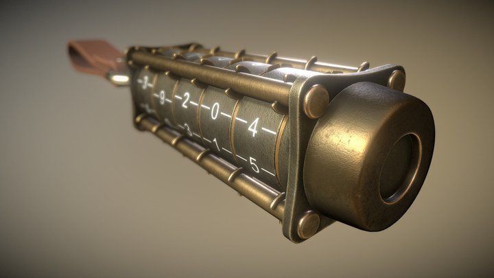 Cryptex USB-Stick PBR Basic Version Low-poly 3D model_1