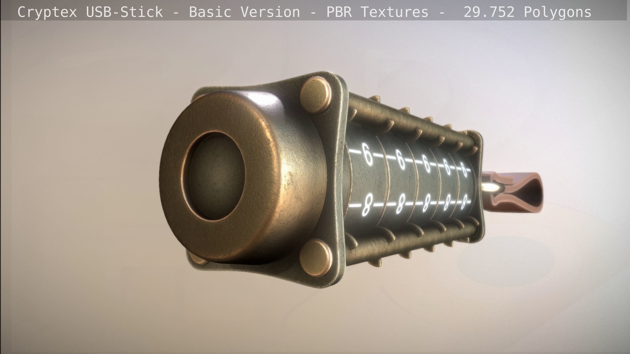 Cryptex USB-Stick PBR Basic Version Low-poly 3D model_30