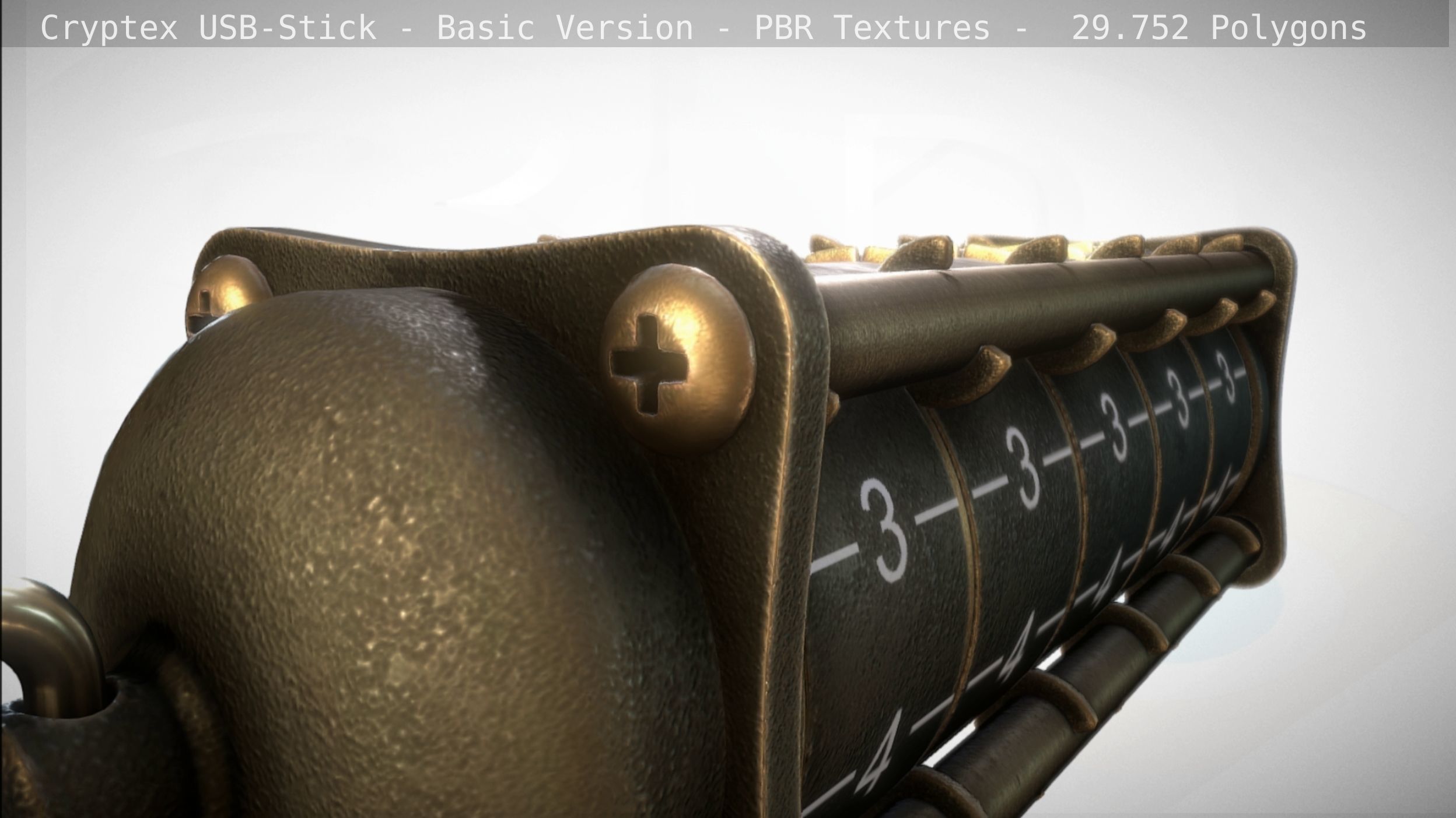 Cryptex USB-Stick PBR Basic Version Low-poly 3D model_20