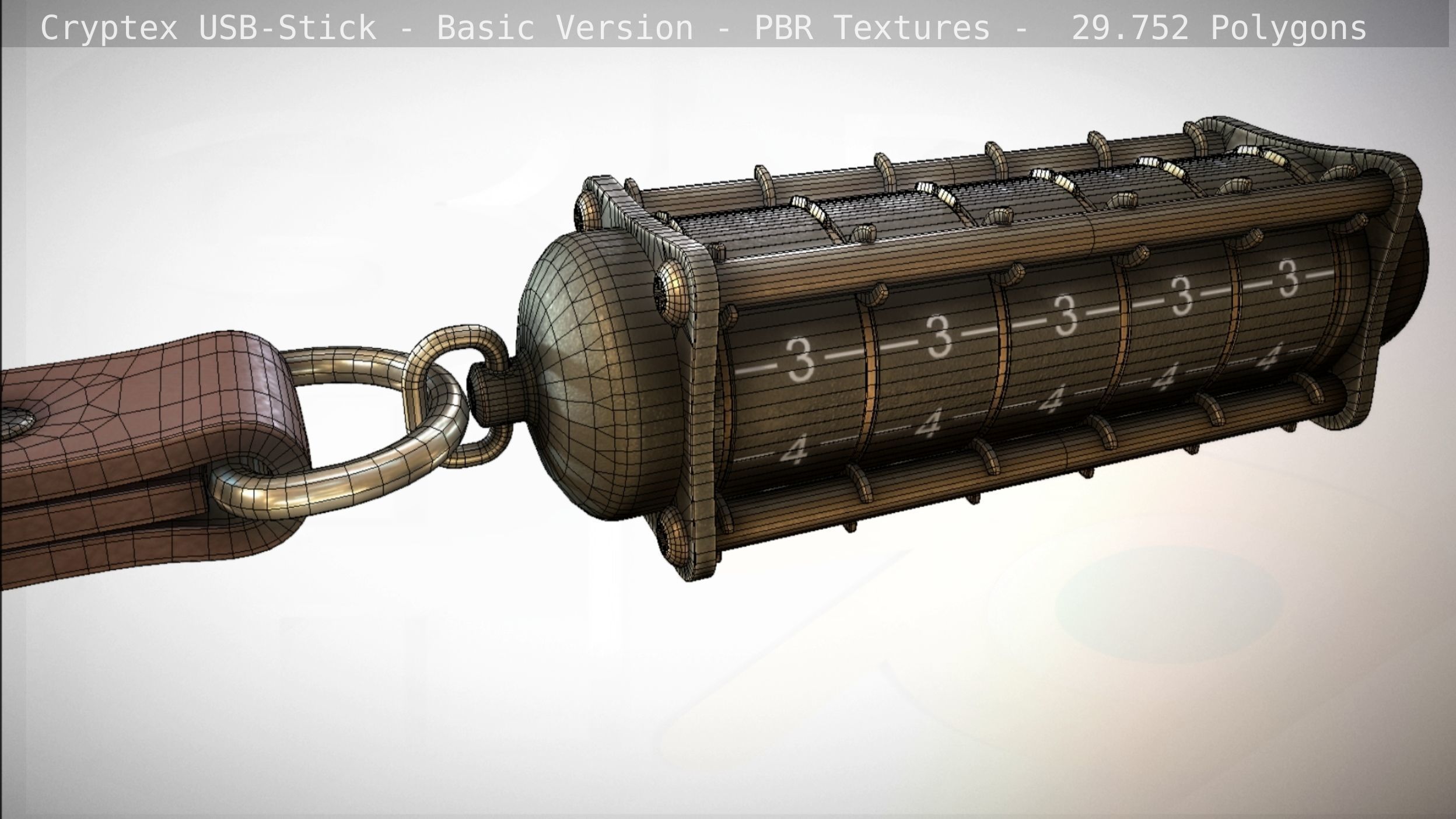 Cryptex USB-Stick PBR Basic Version Low-poly 3D model_59
