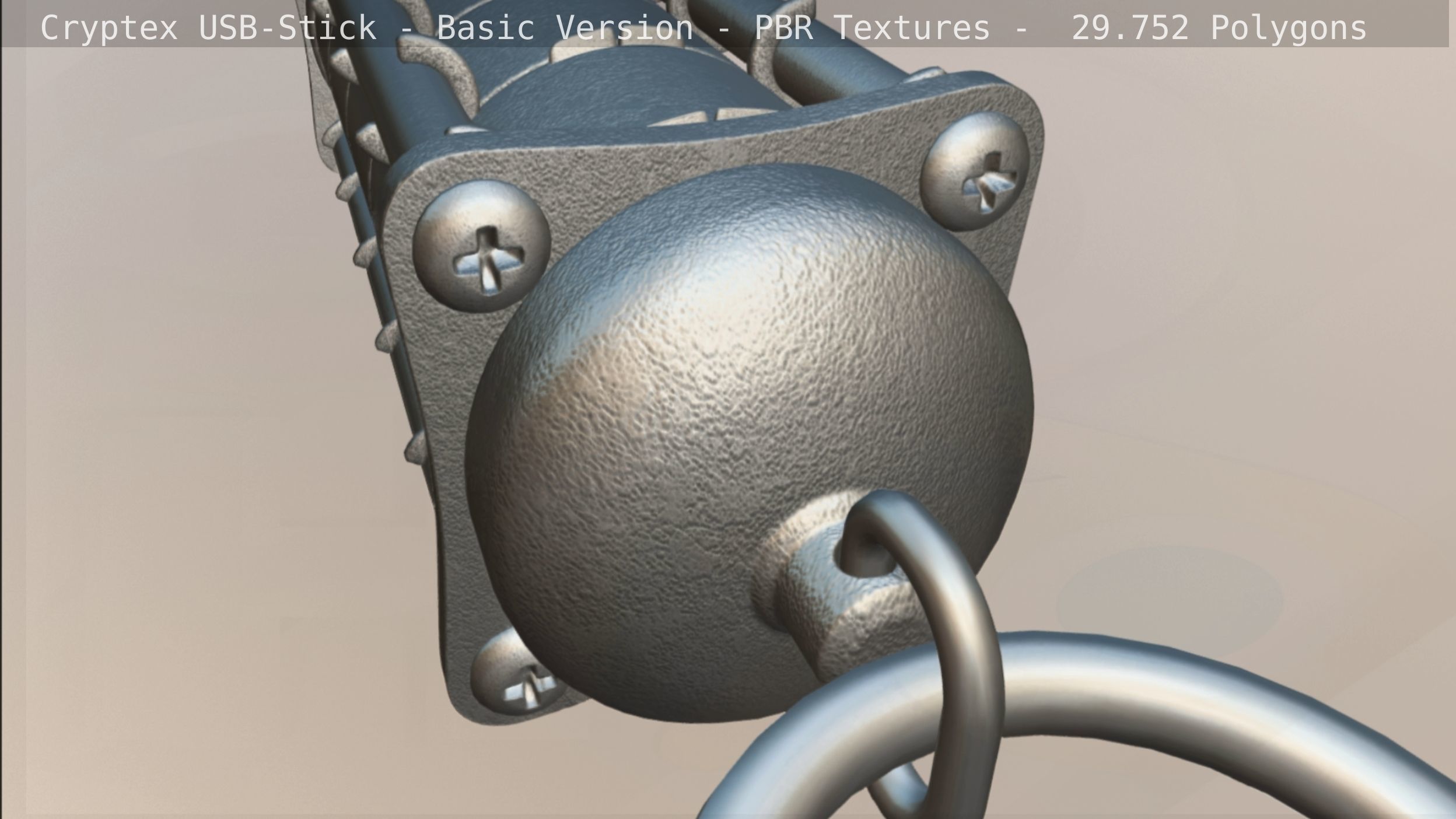 Cryptex USB-Stick PBR Basic Version Low-poly 3D model_69