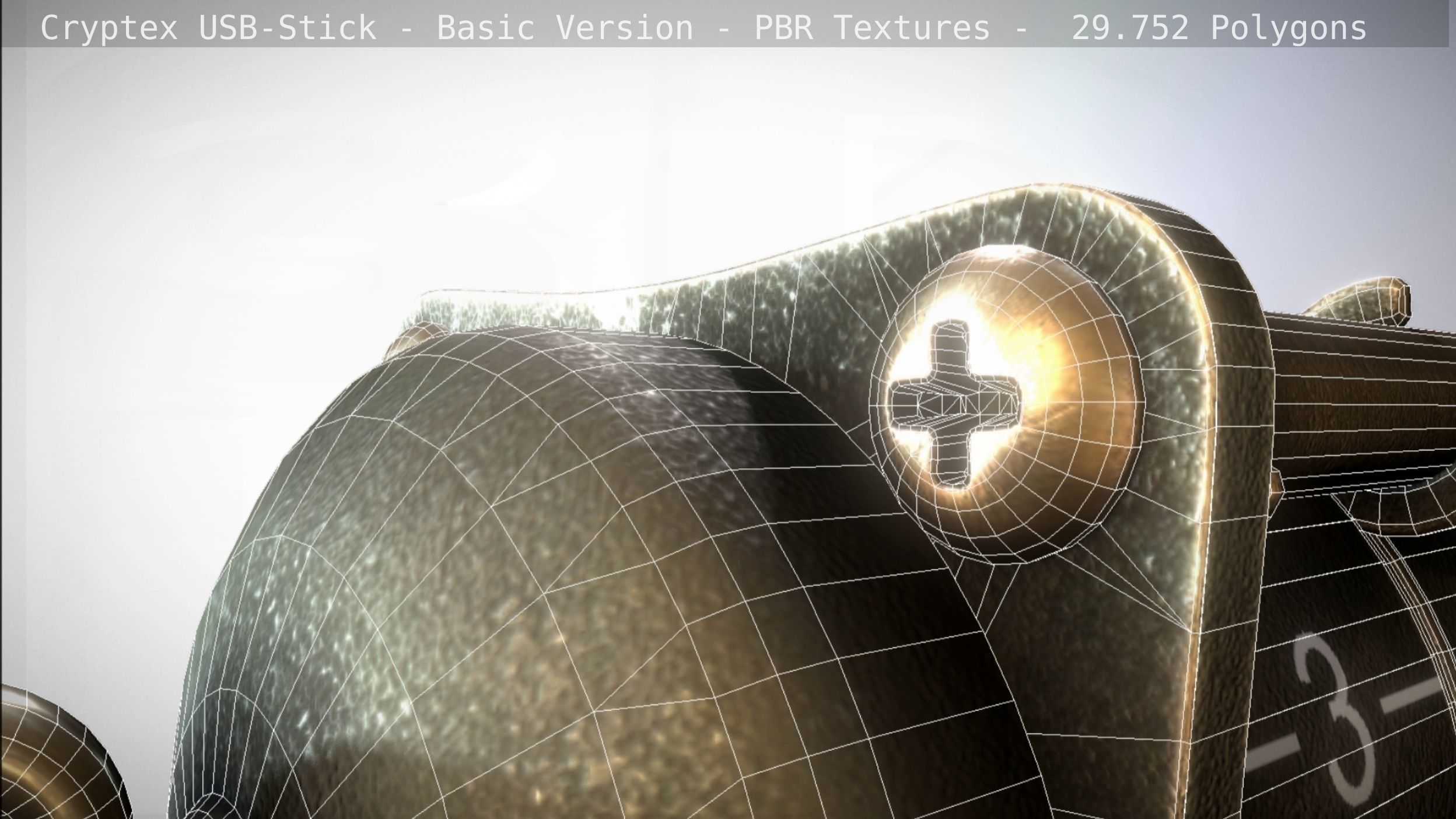 Cryptex USB-Stick PBR Basic Version Low-poly 3D model_8