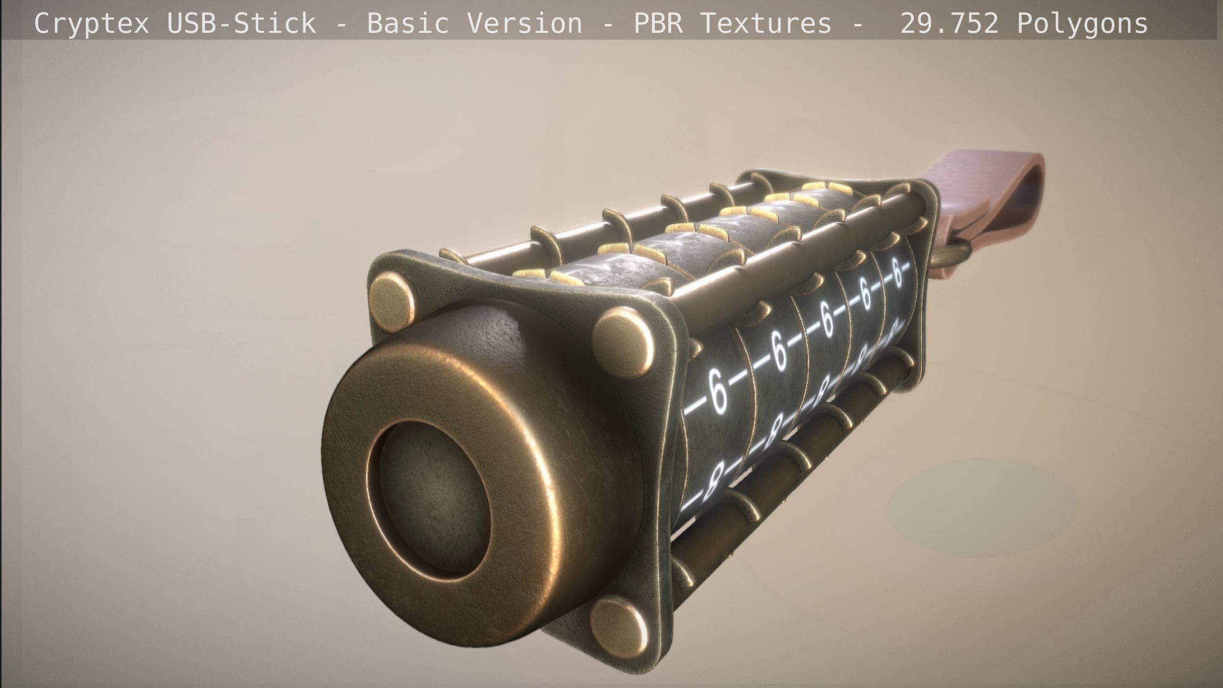 Cryptex USB-Stick PBR Basic Version Low-poly 3D model_23