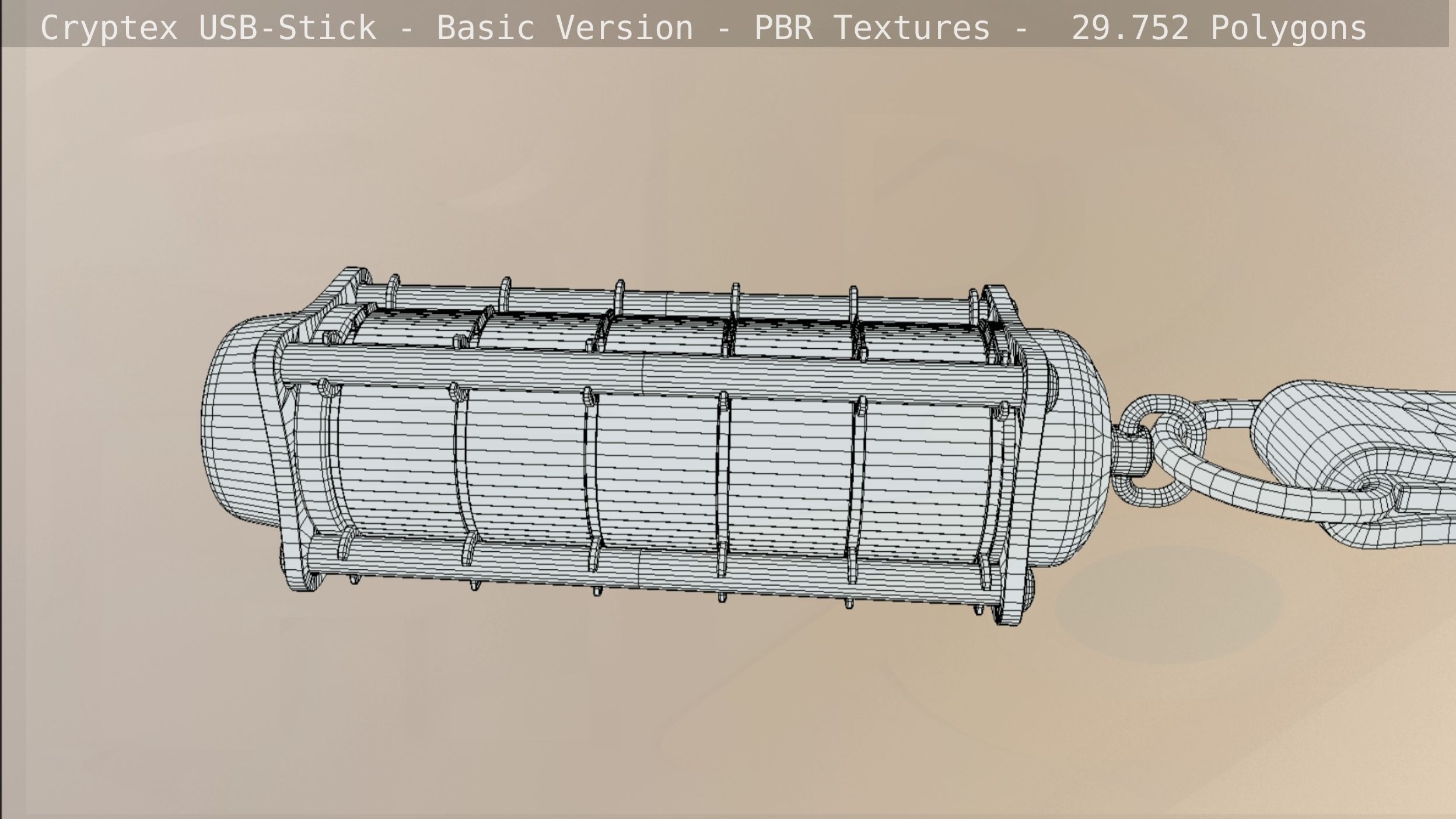 Cryptex USB-Stick PBR Basic Version Low-poly 3D model_73