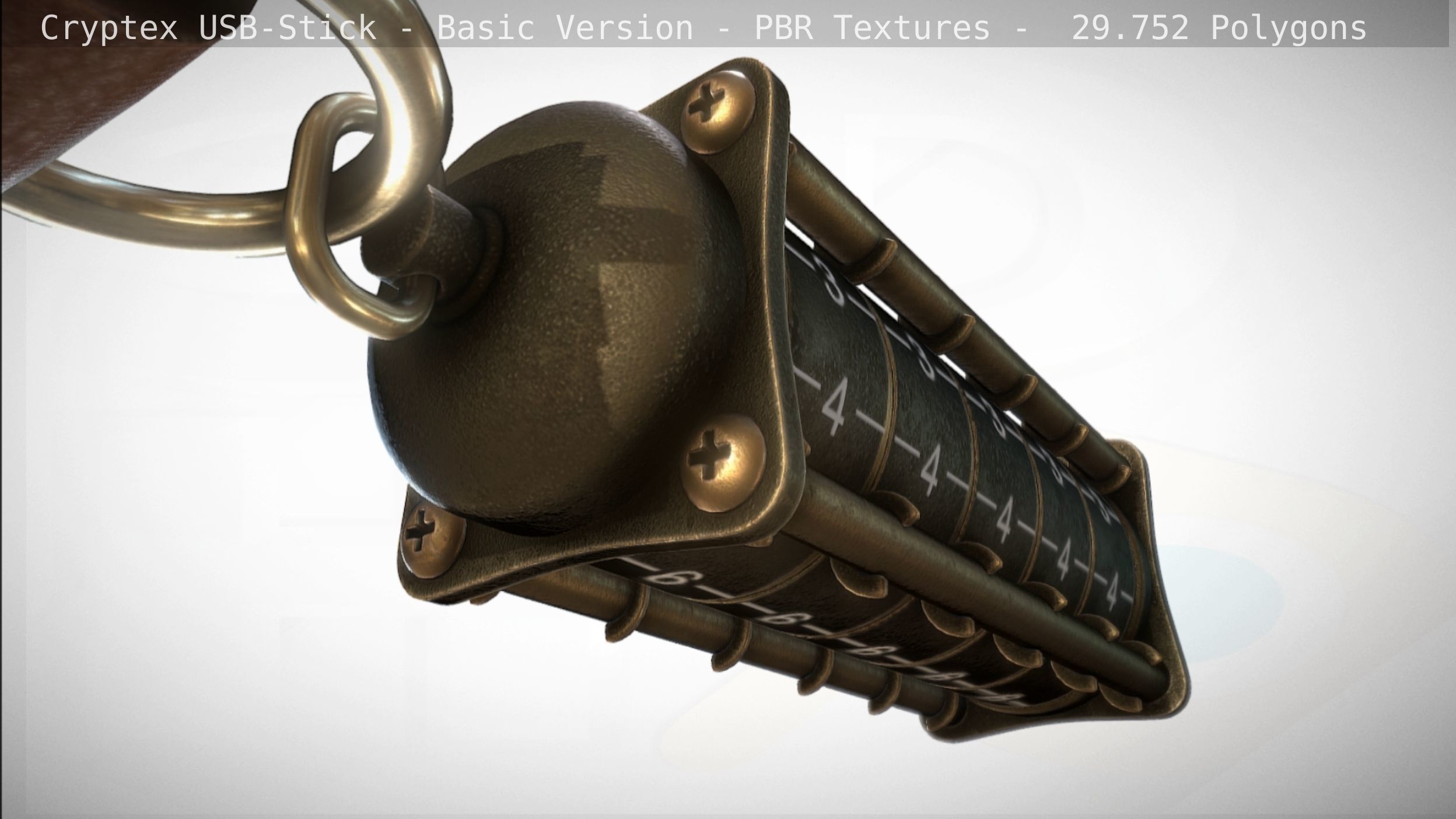 Cryptex USB-Stick PBR Basic Version Low-poly 3D model_22