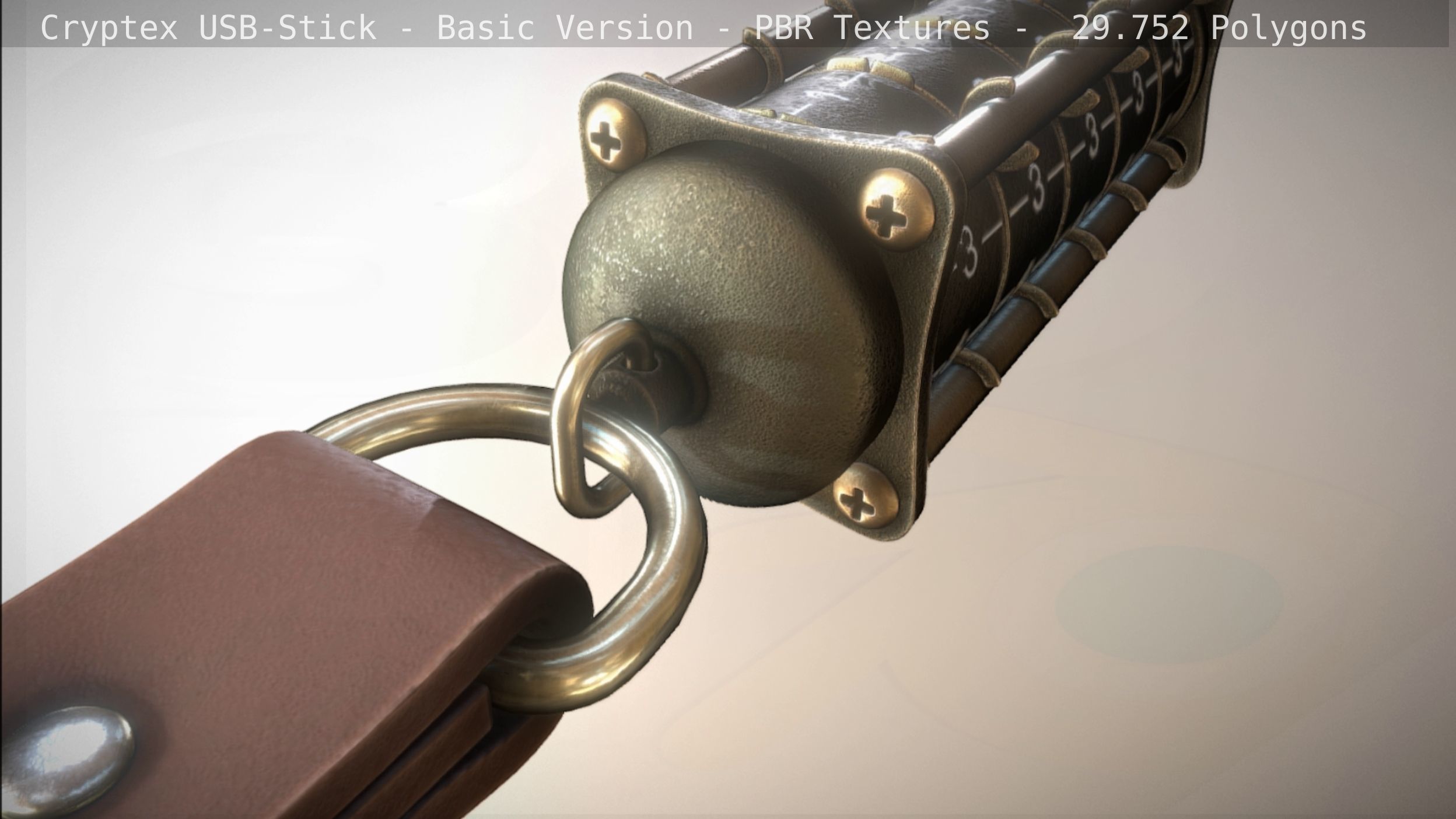 Cryptex USB-Stick PBR Basic Version Low-poly 3D model_5