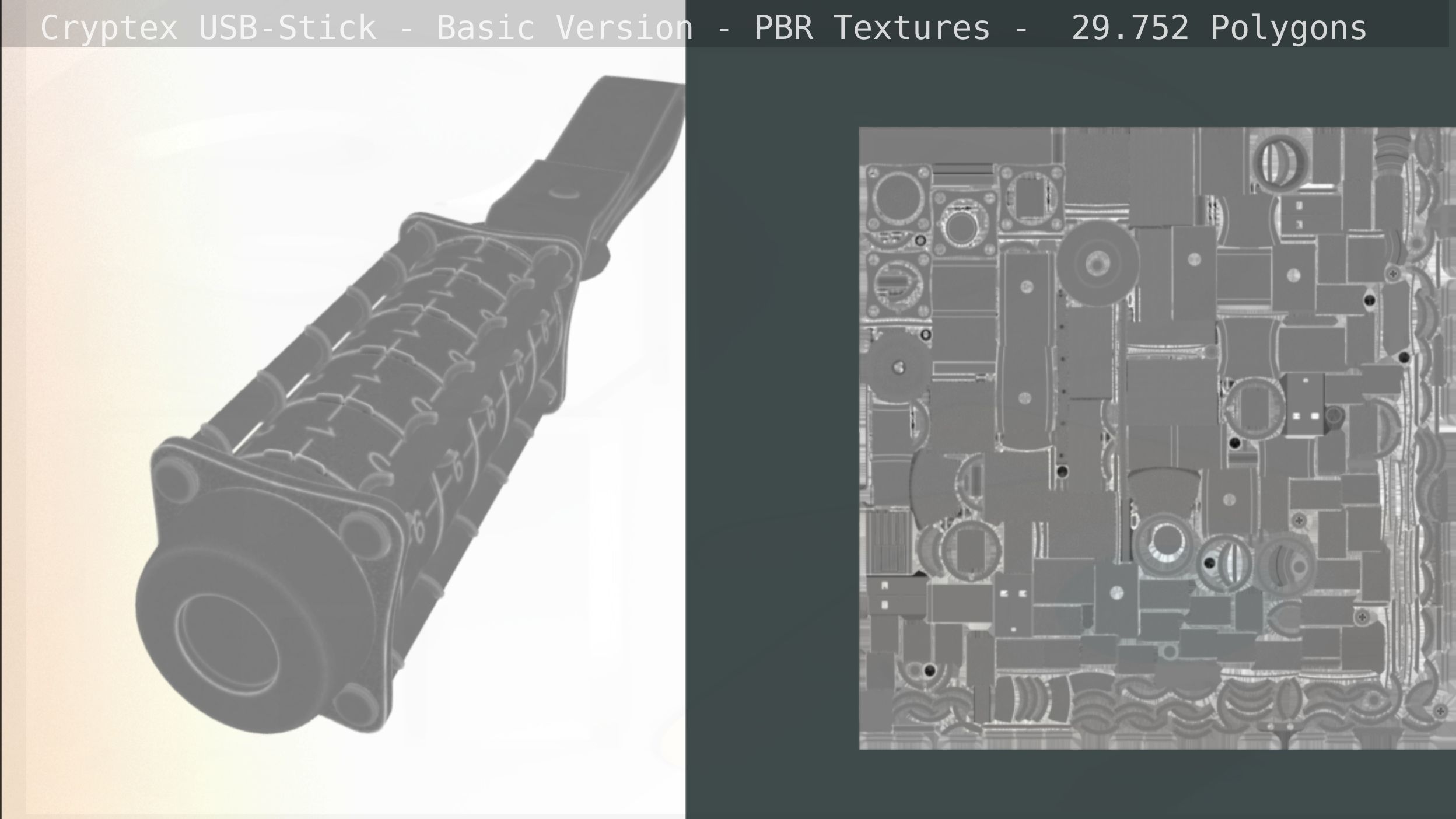 Cryptex USB-Stick PBR Basic Version Low-poly 3D model_17