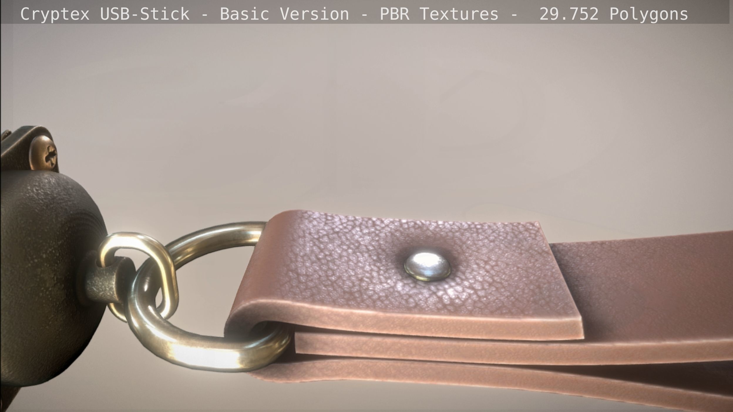 Cryptex USB-Stick PBR Basic Version Low-poly 3D model_31