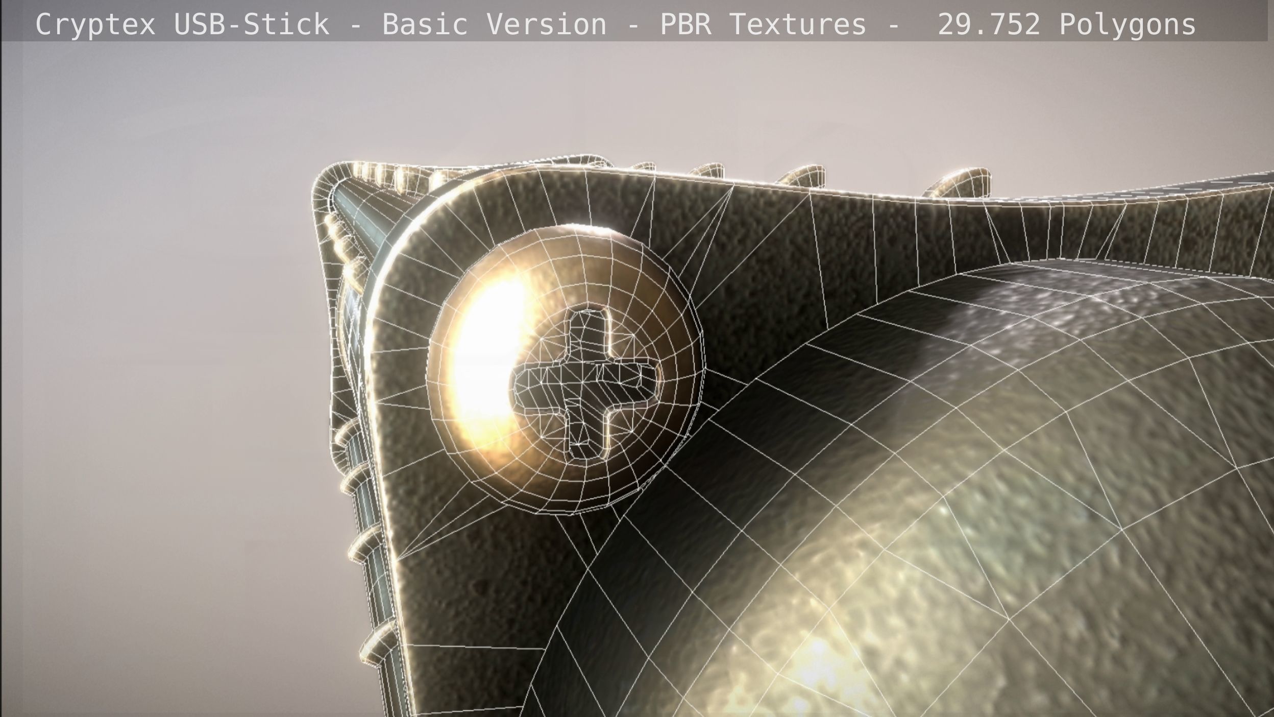 Cryptex USB-Stick PBR Basic Version Low-poly 3D model_39