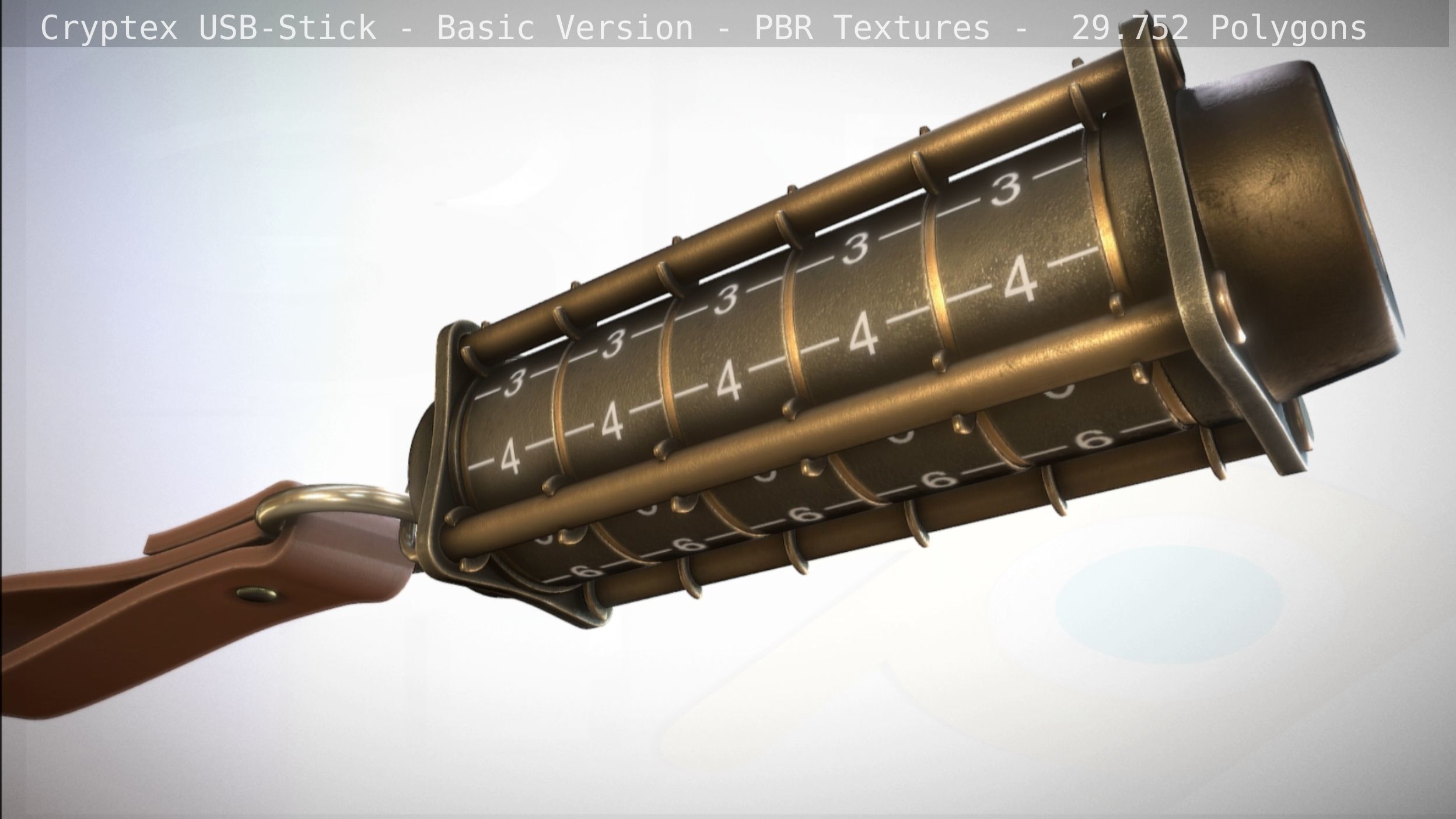 Cryptex USB-Stick PBR Basic Version Low-poly 3D model_7
