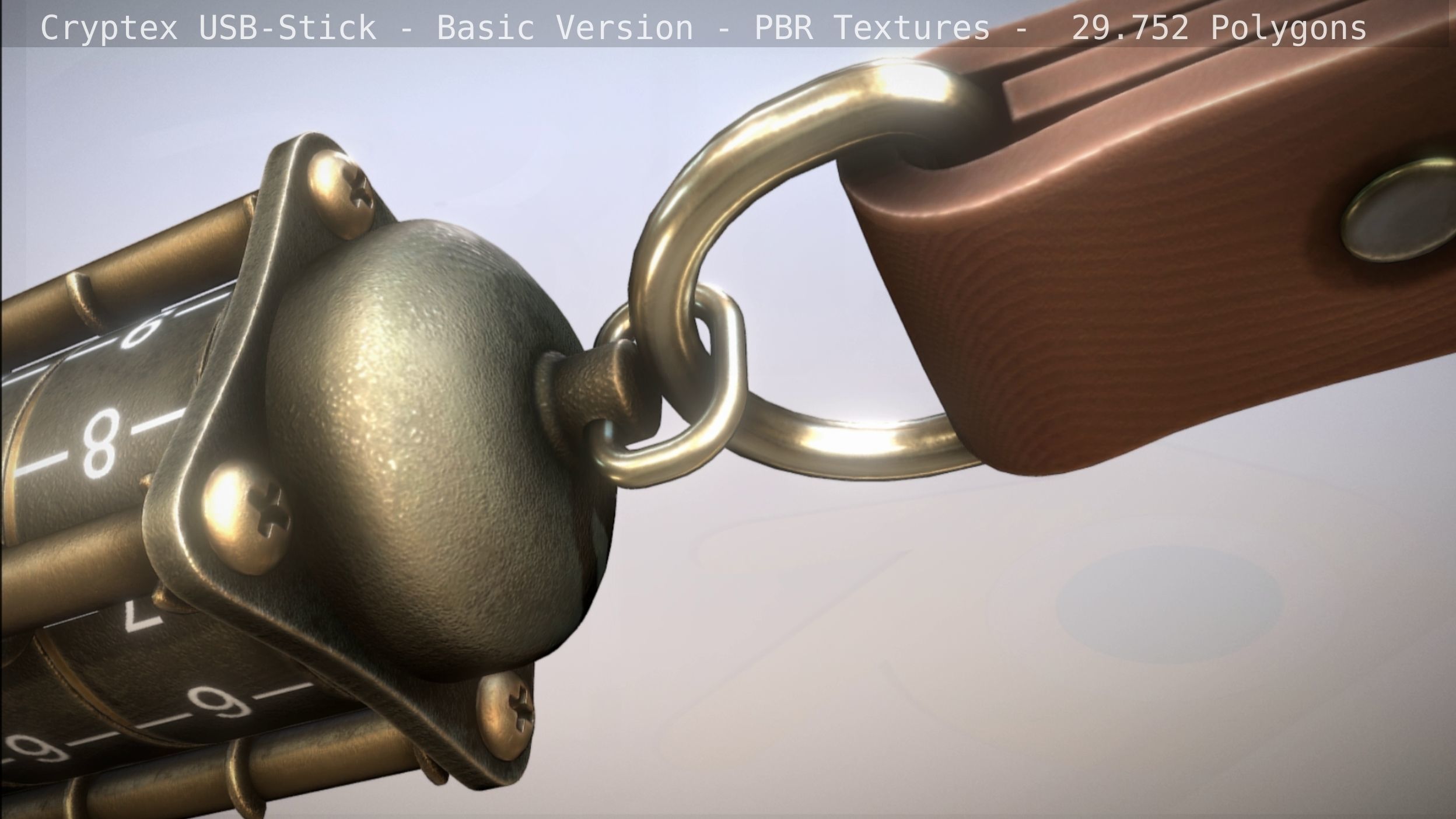 Cryptex USB-Stick PBR Basic Version Low-poly 3D model_34