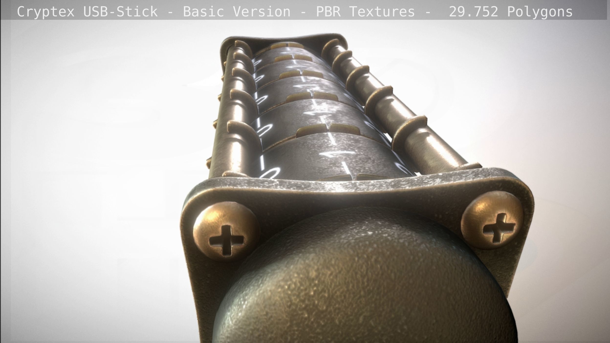 Cryptex USB-Stick PBR Basic Version Low-poly 3D model_6